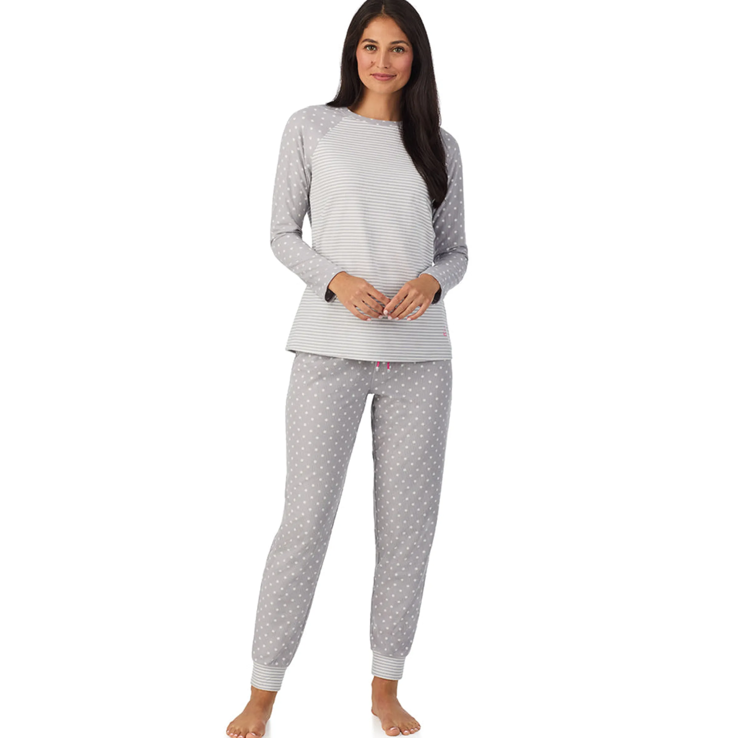Online Brushed Mini Waffle Thermal Long Sleeve with Jogger Pajama Set Women Sleepwear|Long Sleeves