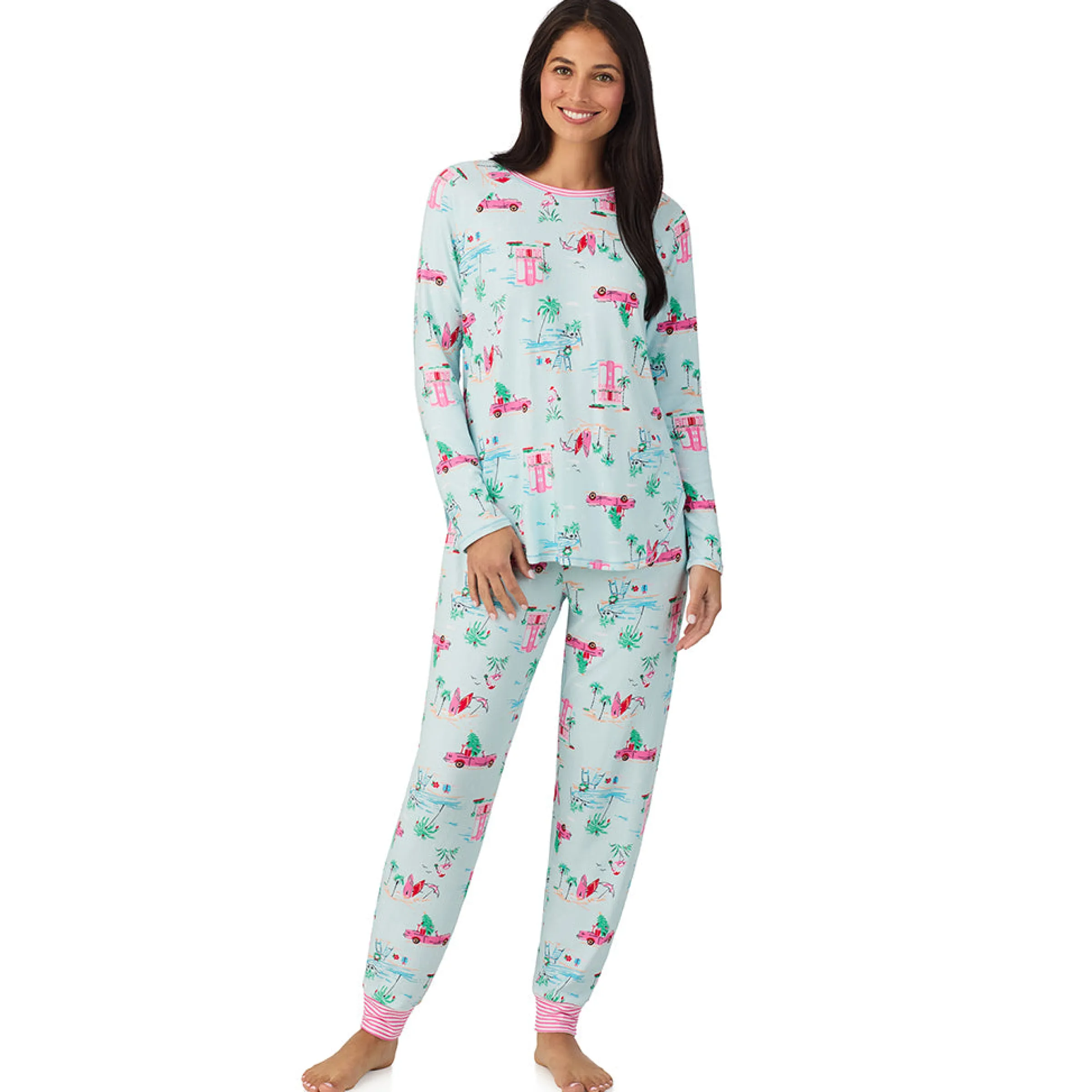 Best Brushed Sweater Knit Long Sleeve Top with Jogger 2-Pc Pajama Set Women Sleepwear|Long Sleeves