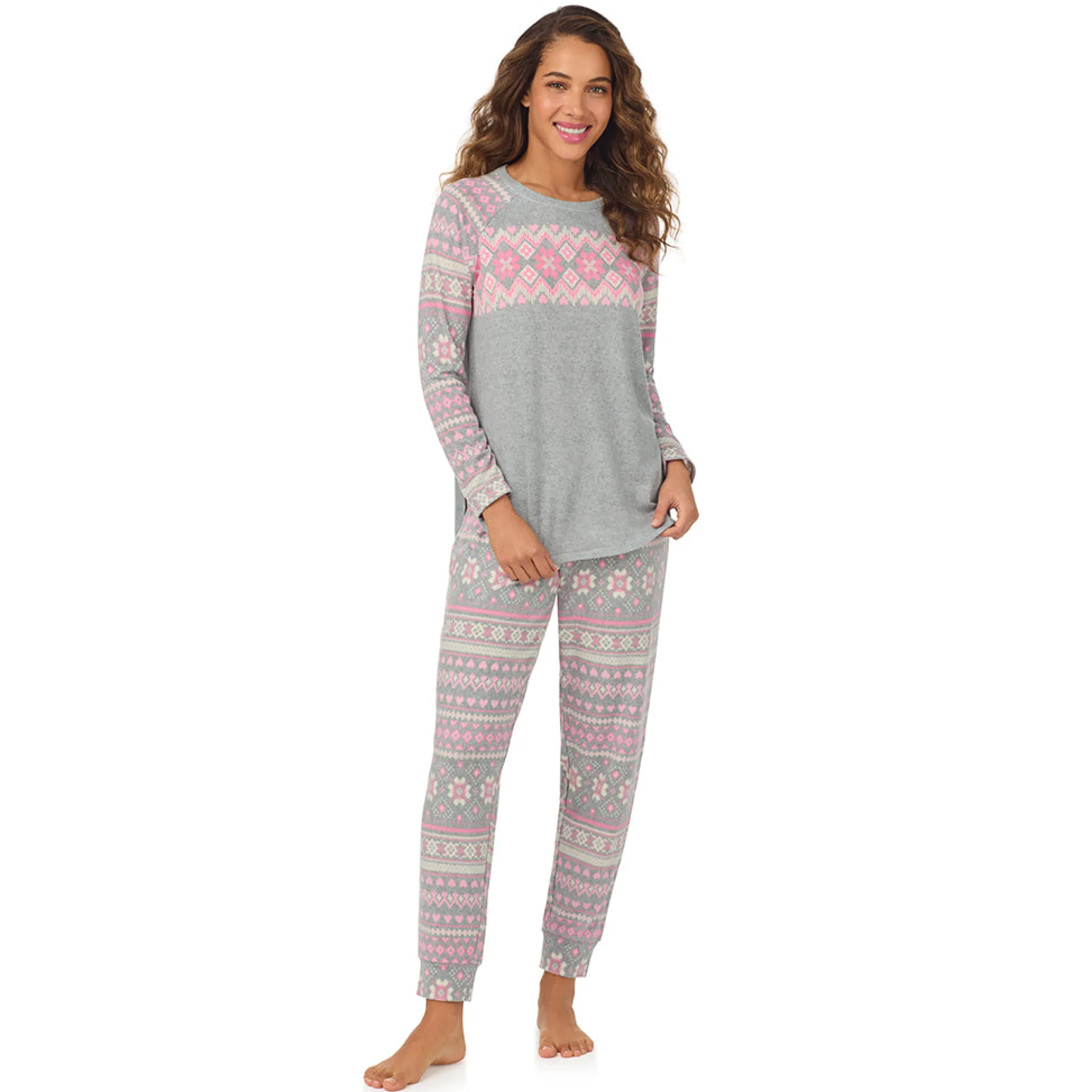 Hot Brushed Sweater Knit Long Sleeve Pajama Set Women Sleepwear|Long Sleeves