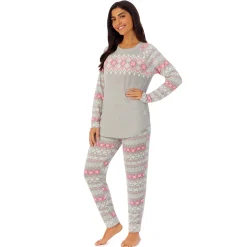 Hot Brushed Sweater Knit Long Sleeve Pajama Set Women Sleepwear|Long Sleeves