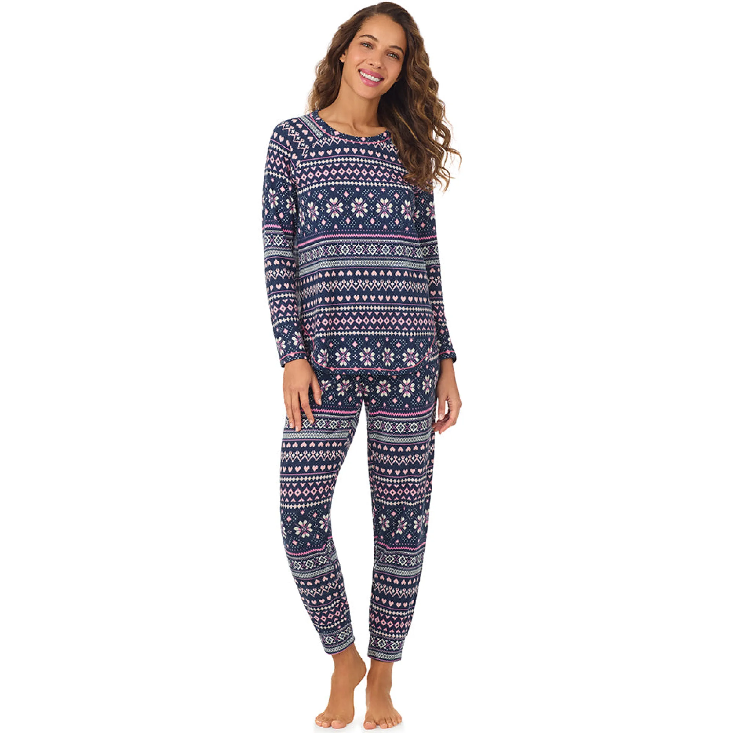 Hot Brushed Sweater Knit Long Sleeve Pajama Set Women Sleepwear|Long Sleeves