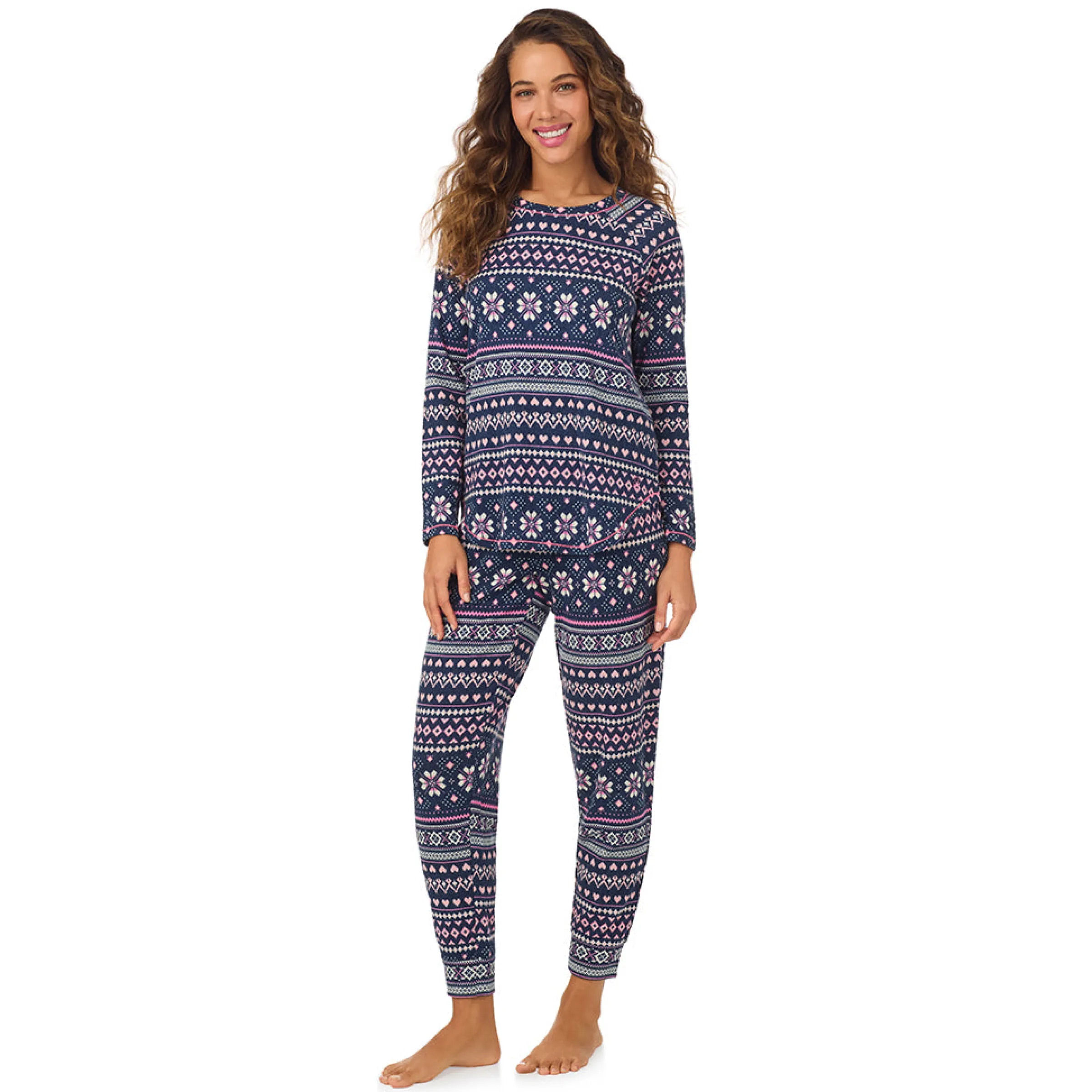Hot Brushed Sweater Knit Long Sleeve Pajama Set Women Sleepwear|Long Sleeves