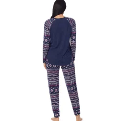 Hot Brushed Sweater Knit Long Sleeve Pajama Set Women Sleepwear|Long Sleeves