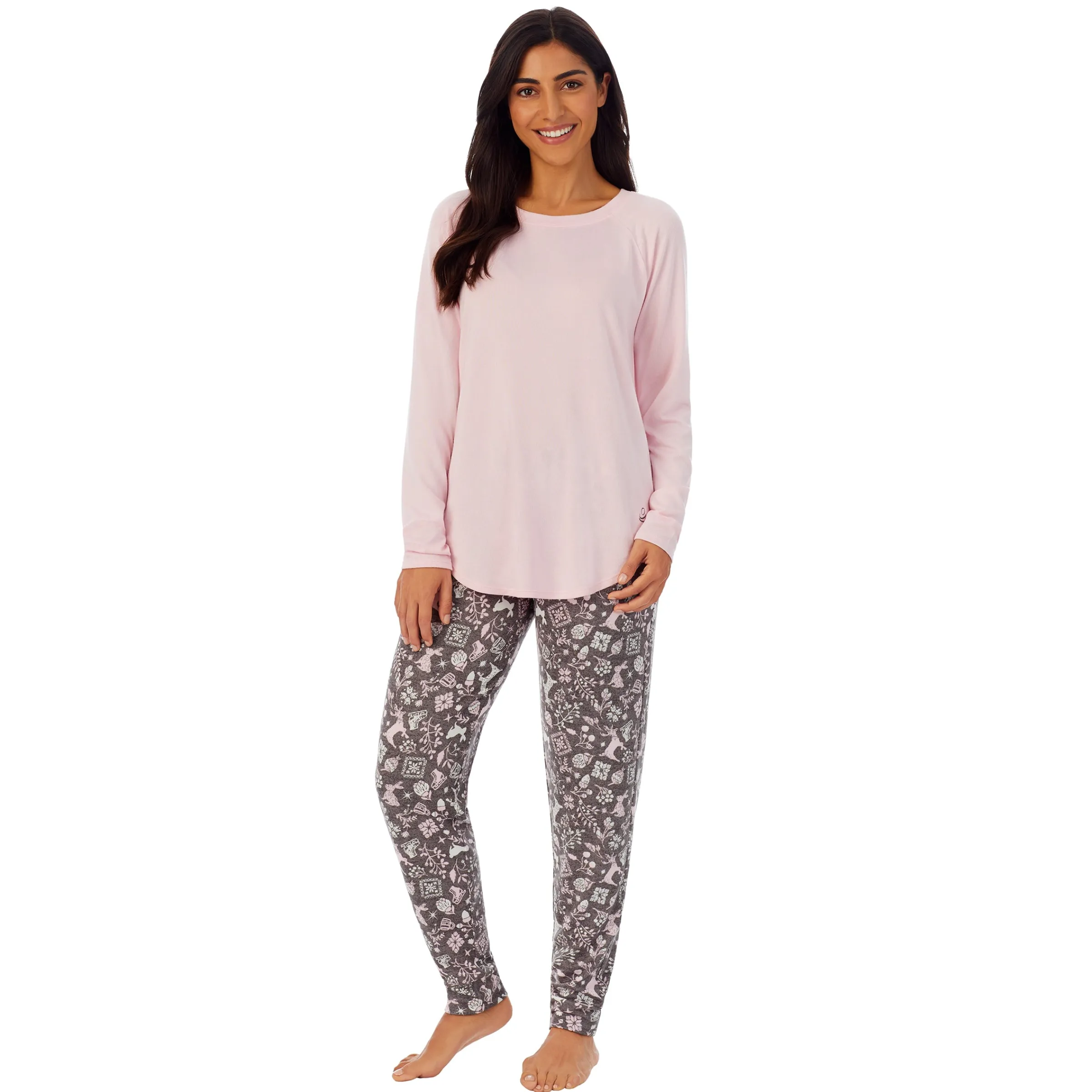 Hot Brushed Sweater Knit Long Sleeve Pajama Set Women Sleepwear|Long Sleeves