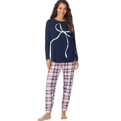 Hot Brushed Sweater Knit Long Sleeve Pajama Set Women Sleepwear|Long Sleeves