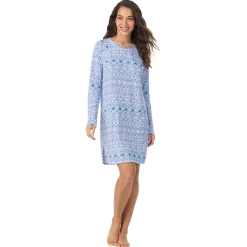 Online Brushed Sweater Knit Long Sleeve Sleepshirt Women Sleepwear|Long Sleeves