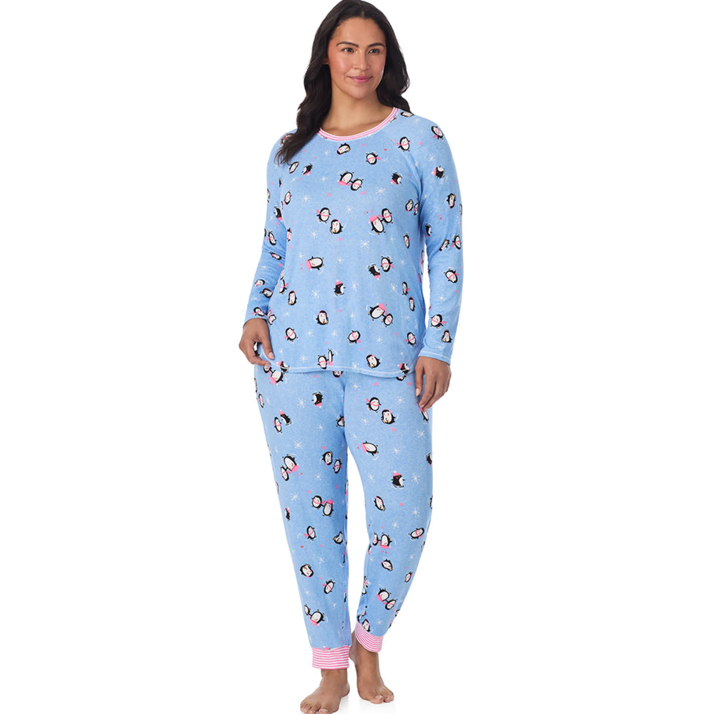 Discount Brushed Sweater Knit Long Sleeve Top with Jogger 2-Pc Pajama Set PLUS Women Sleepwear|Plus Size