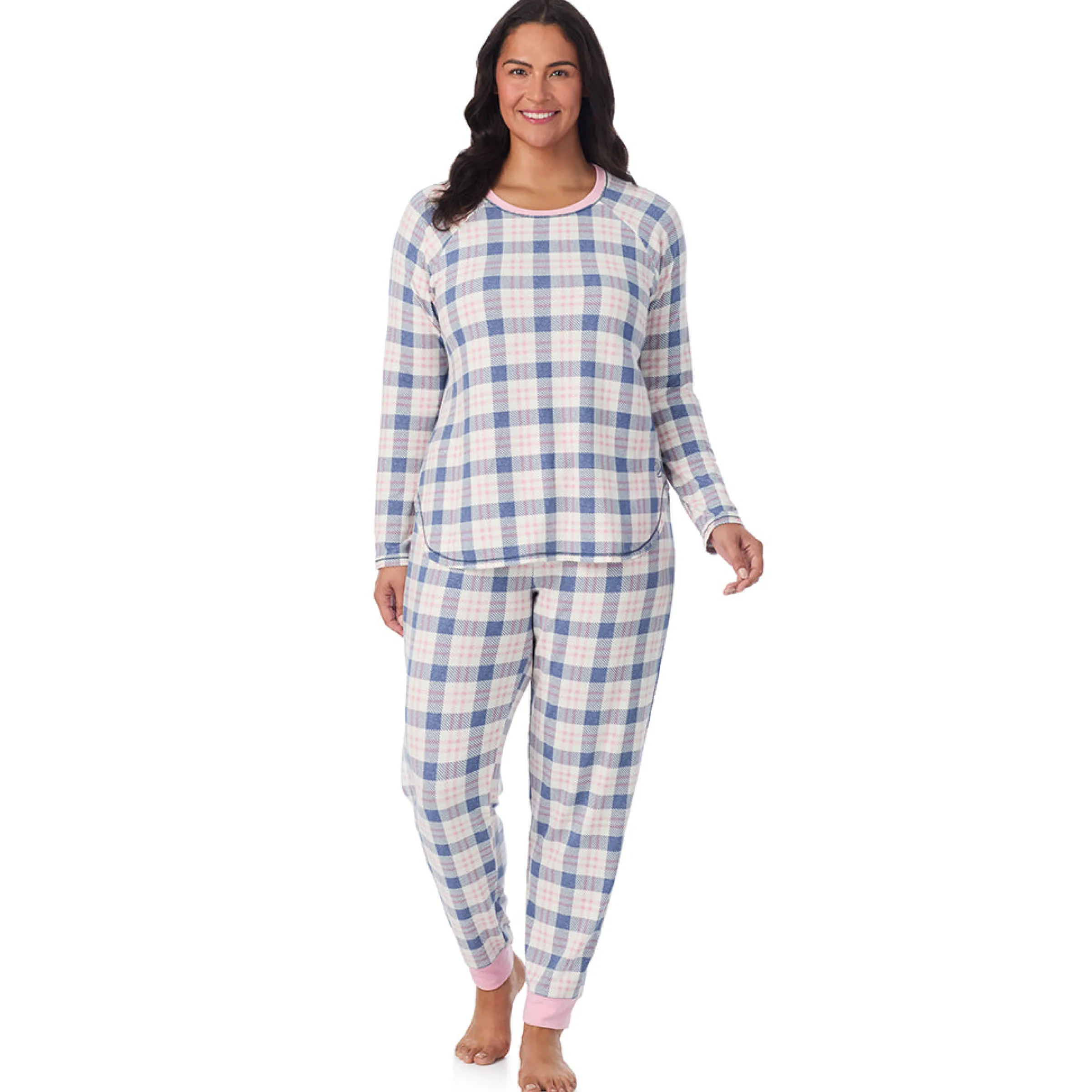 Discount Brushed Sweater Knit Long Sleeve Top with Jogger 2-Pc Pajama Set PLUS Women Sleepwear|Plus Size