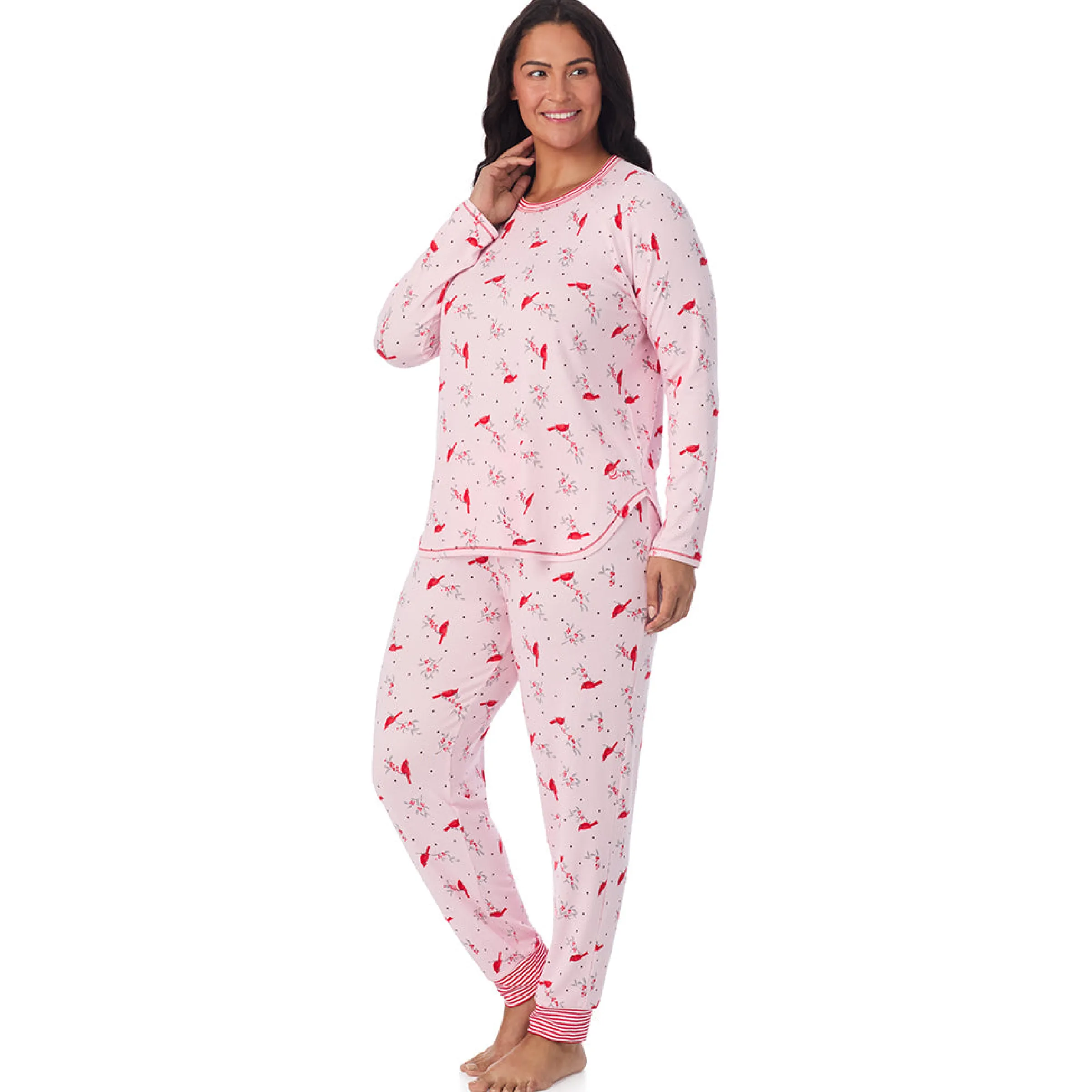 Discount Brushed Sweater Knit Long Sleeve Top with Jogger 2-Pc Pajama Set PLUS Women Sleepwear|Plus Size