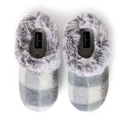 Online Buffalo Plaid Clog Slipper with Contrast Sherpa Lining Women Women's Accessories|Slippers