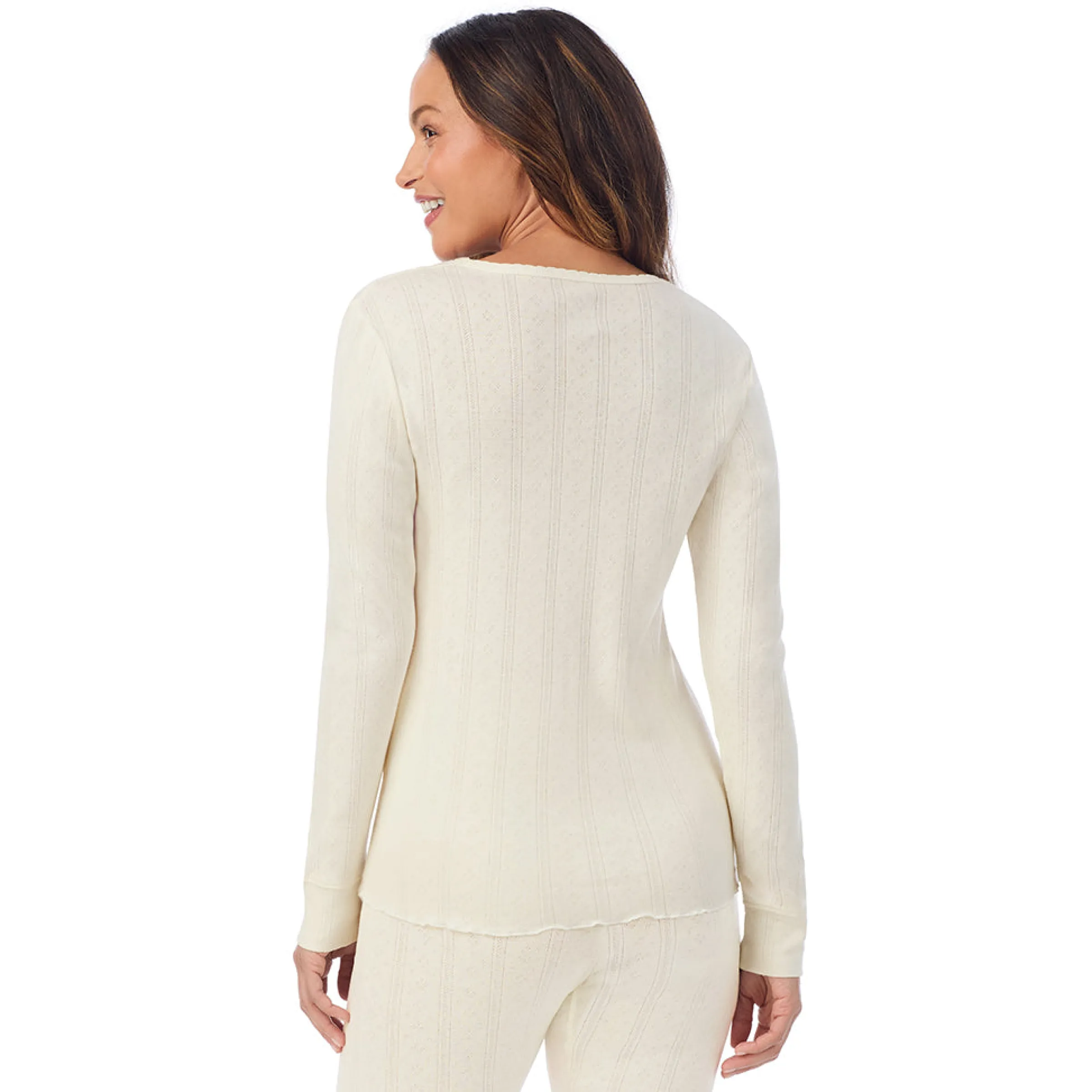 Cotton Pointelle Long Sleeve Crew Women Long Sleeves