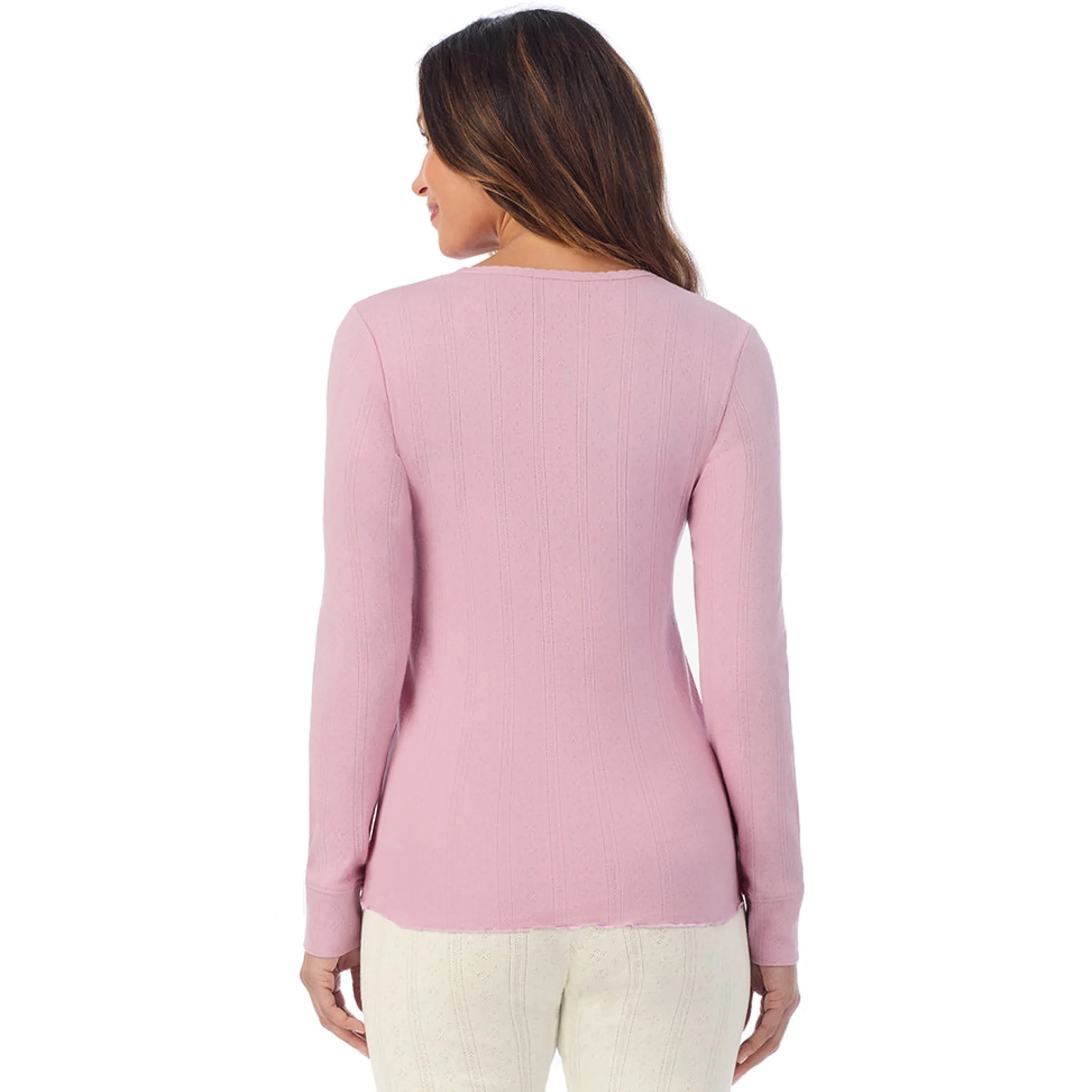 Cotton Pointelle Long Sleeve Crew Women Long Sleeves