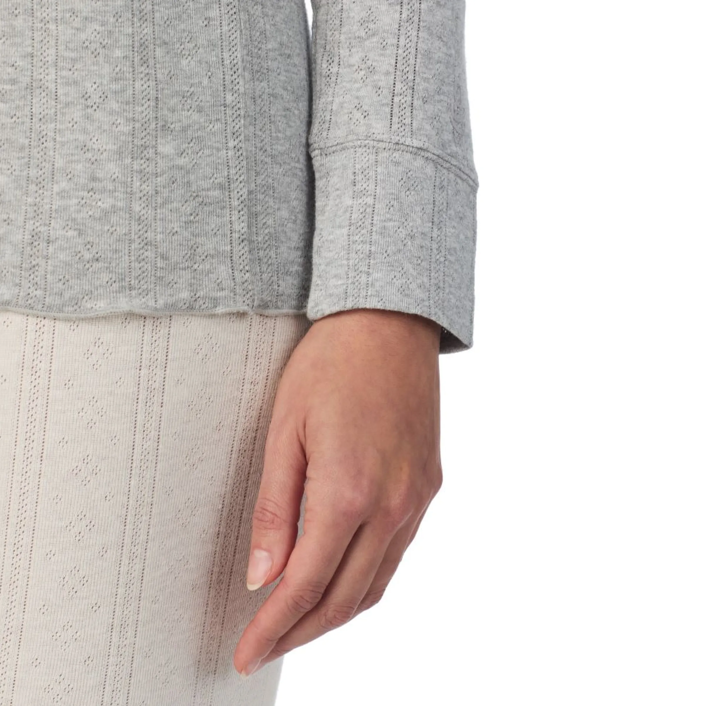 Cotton Pointelle Long Sleeve Crew Women Long Sleeves