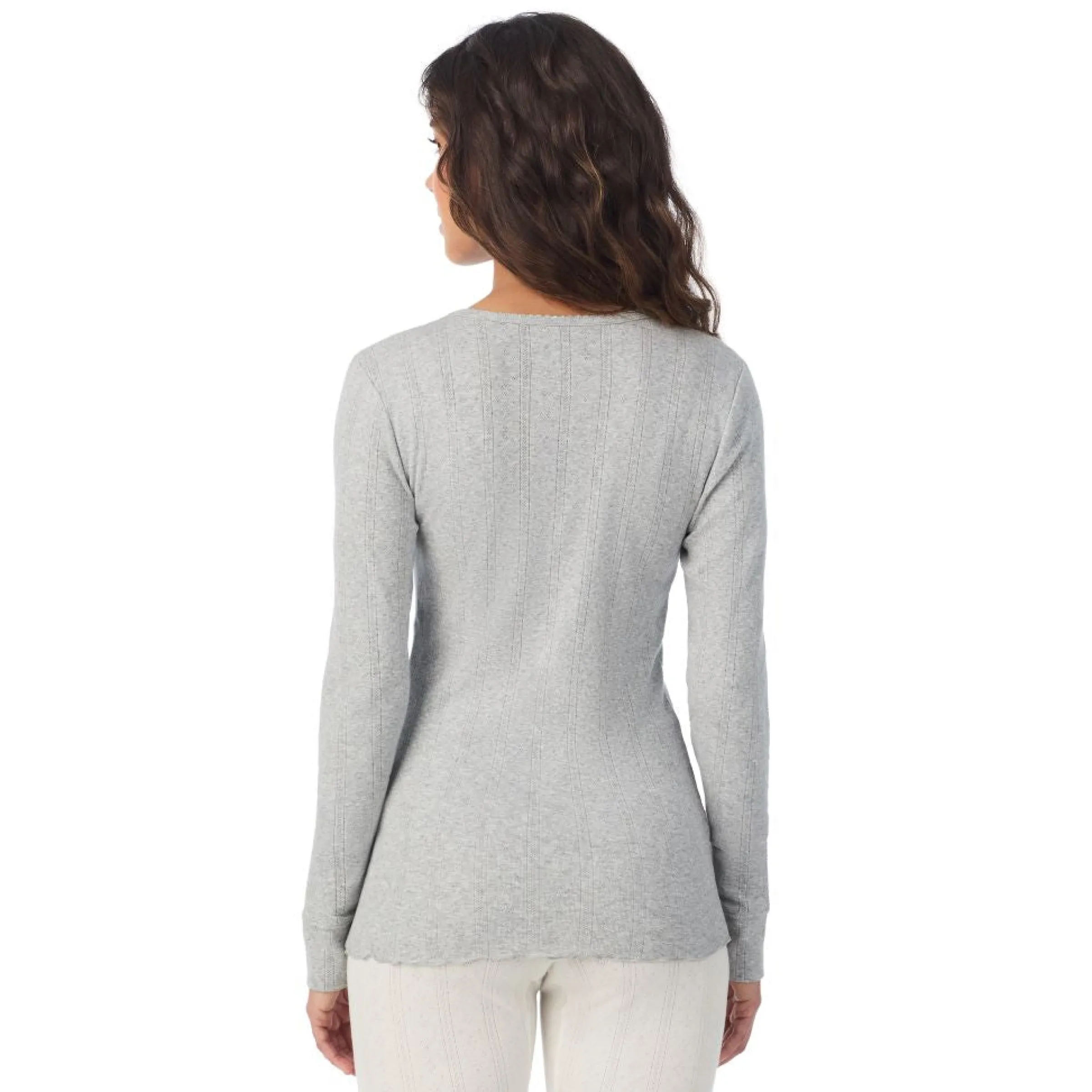 Best Cotton Pointelle Long Sleeve Henley Women Long Sleeves