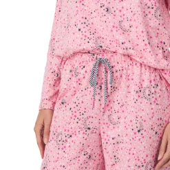 Outlet Cotton Rich Long Sleeve Top with Pant Pajama Set Women Sleepwear|Long Sleeves