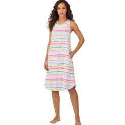 Sale Cotton-Blend Sleeveless Sleep Midi-Gown Women Sleepwear
