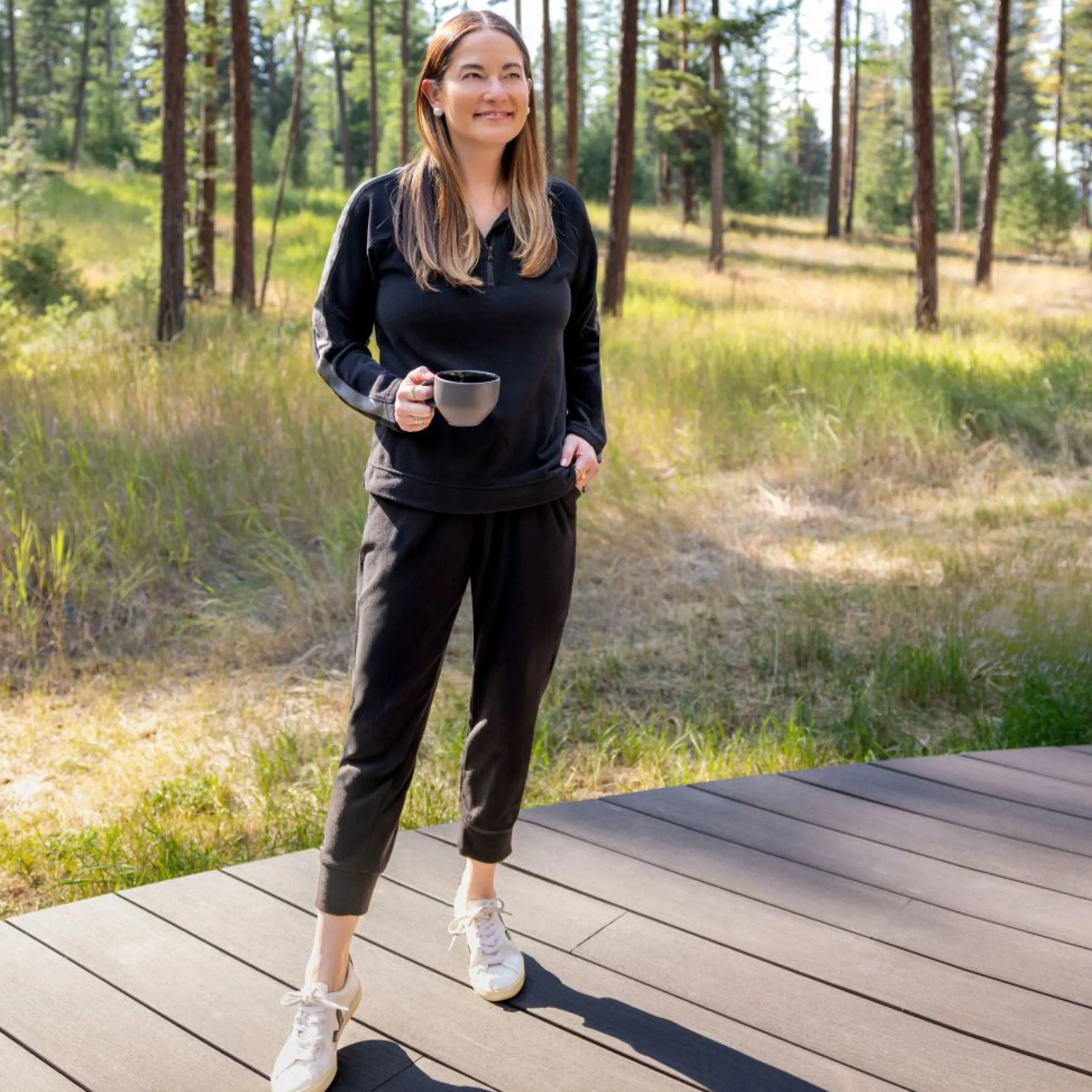 Hot x Jennifer Lake Fleecewear with Stretch Half-Zip Pullover Women Lounge|Wraps + Hoodies