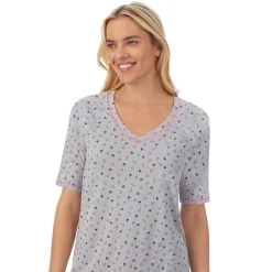 Cuddl Smart Elbow Sleeve Top with Cropped Pant Pajama Set Women Sleepwear