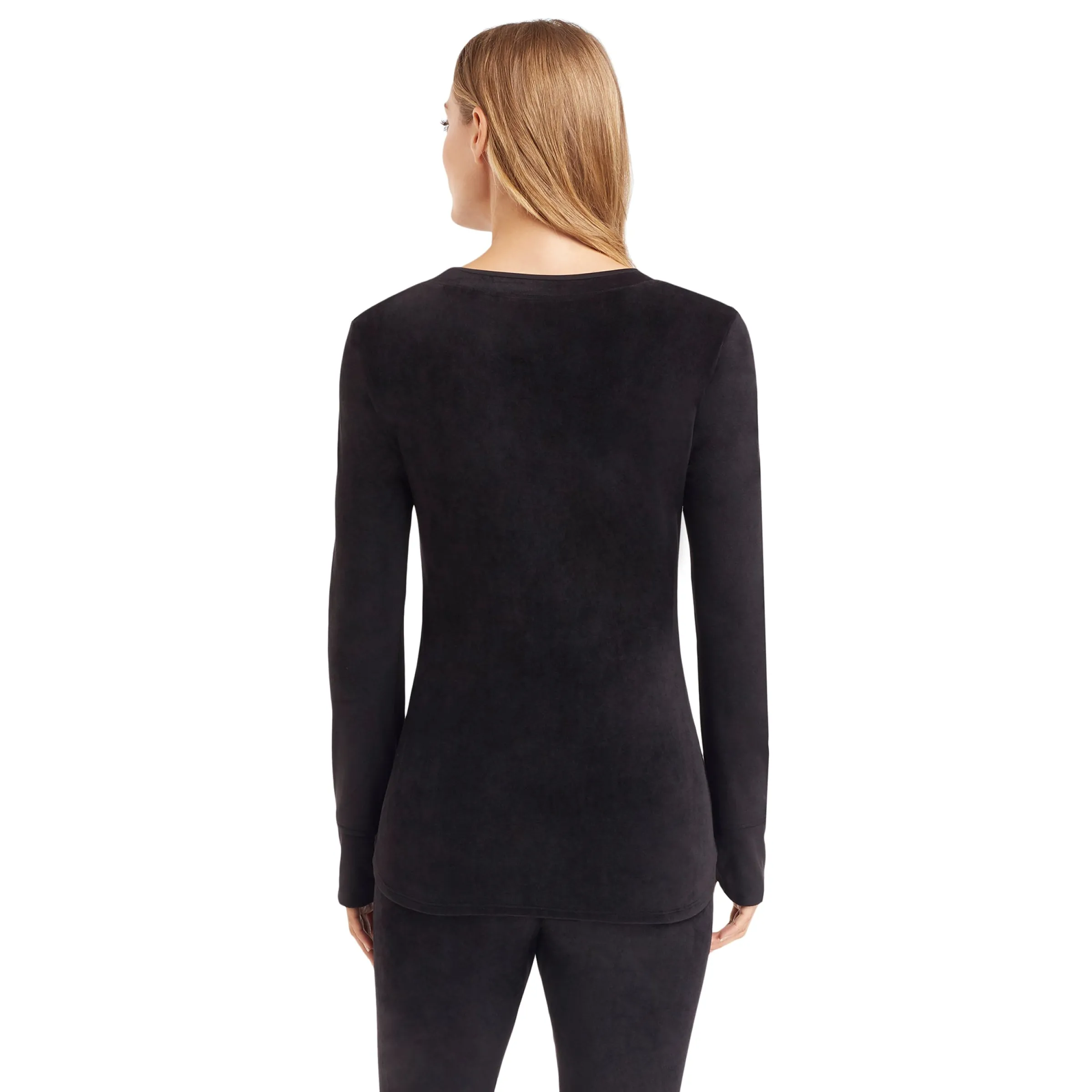 Discount Double Plush Velour Long Sleeve Crew Women Long Sleeves