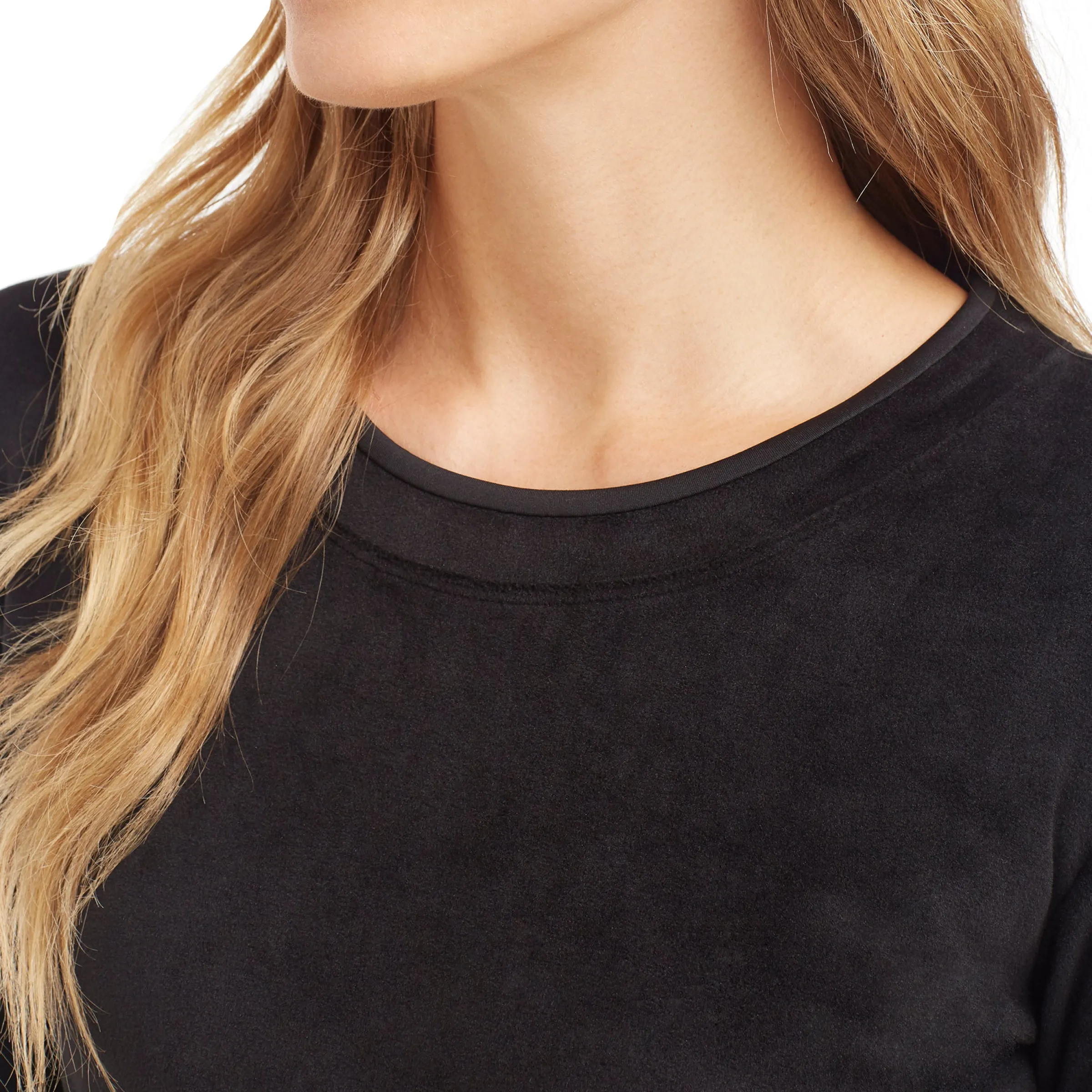 Discount Double Plush Velour Long Sleeve Crew Women Long Sleeves