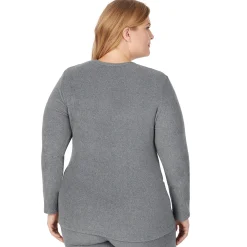Hot Fleecewear With Stretch Long Sleeve Crew PLUS Women Plus Size|Long Sleeves