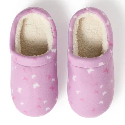 Sale Girls Printed Butterfly Fleece Clog Slipper Slippers