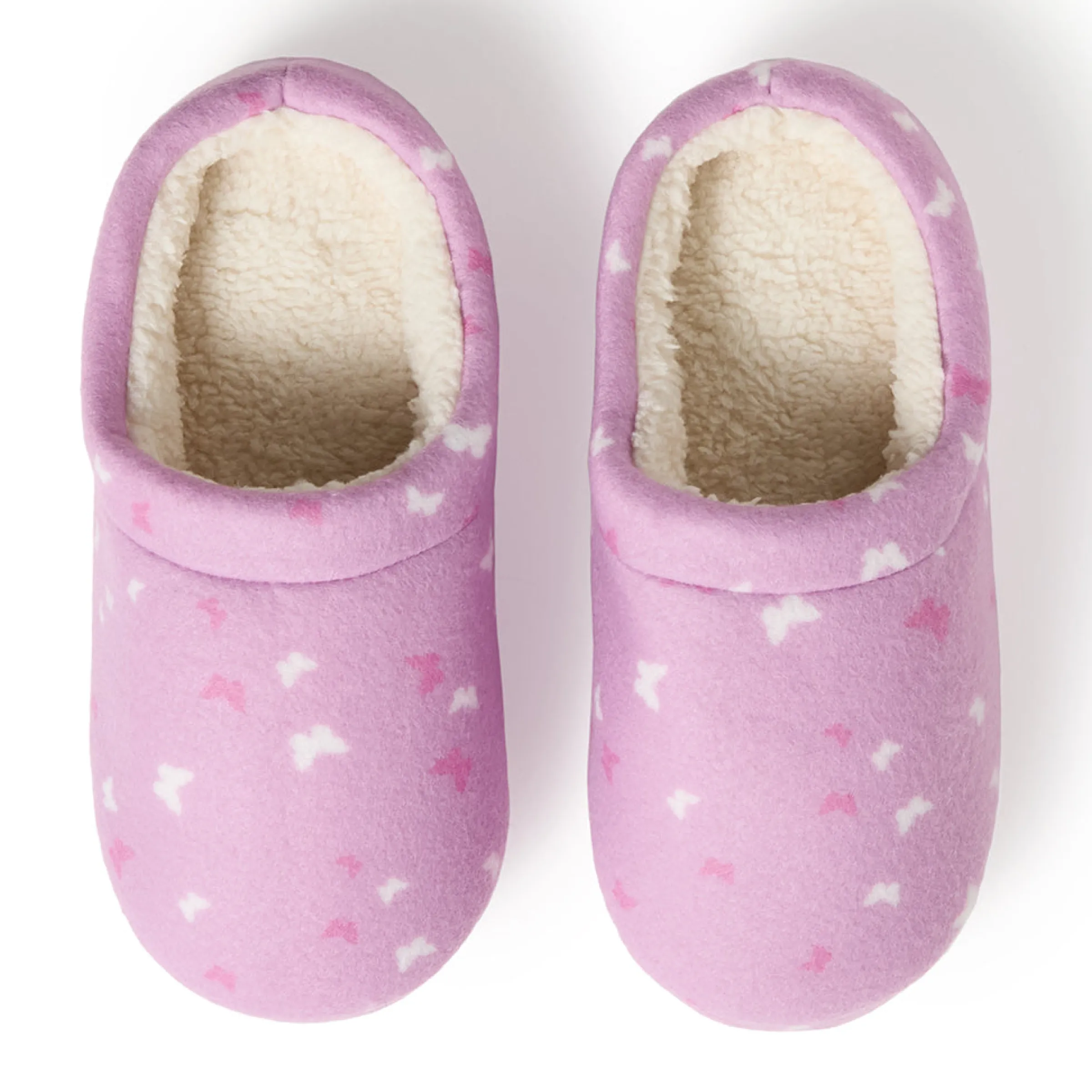 Sale Girls Printed Butterfly Fleece Clog Slipper Slippers