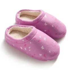 Sale Girls Printed Butterfly Fleece Clog Slipper Slippers