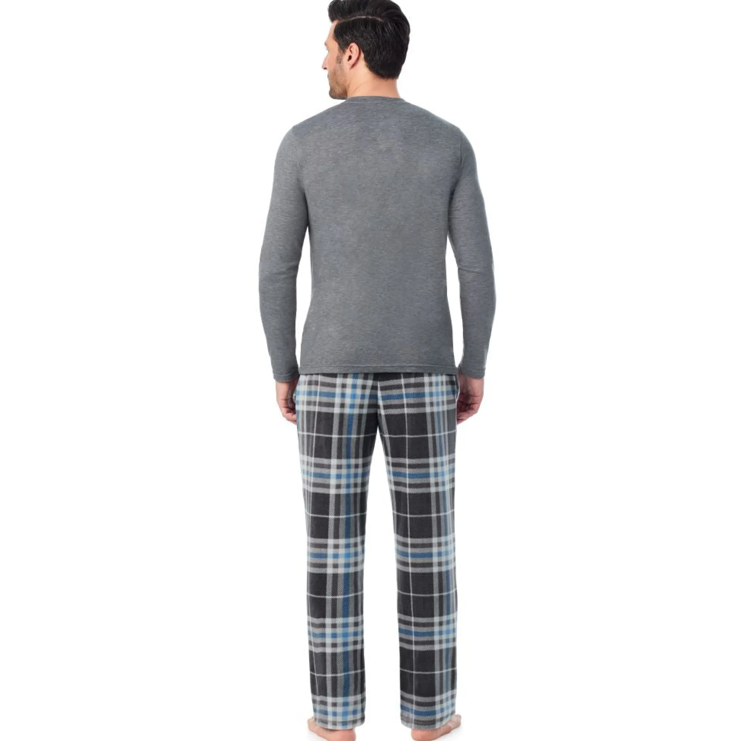 Clearance Mens Cabin Fleece Long Sleeve Crew and Pajama Pant 2-Pc Set Pants|Sleepwear