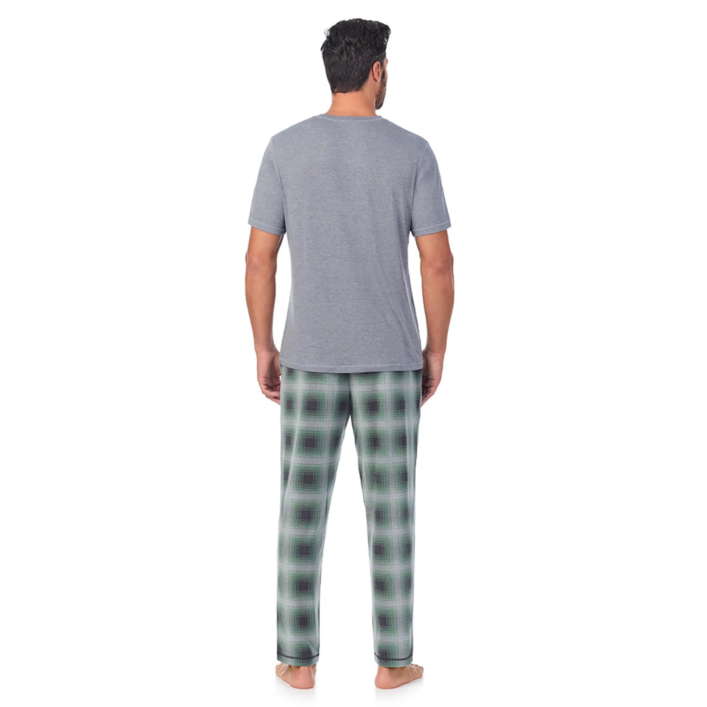 Sale Mens Classic Short Sleeve Crew Neck Tee and Pajama Pant 2-pc Set Sleepwear
