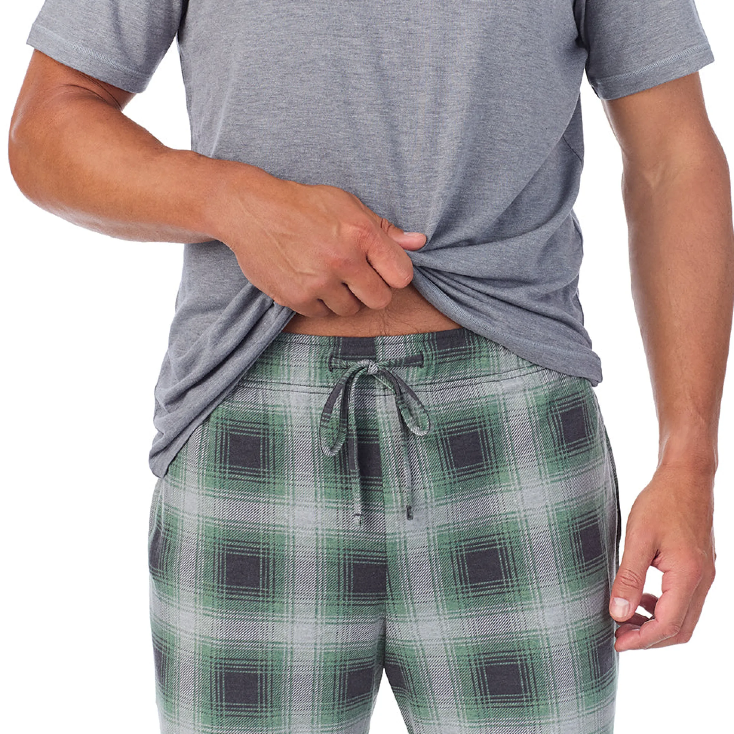 Sale Mens Classic Short Sleeve Crew Neck Tee and Pajama Pant 2-pc Set Sleepwear