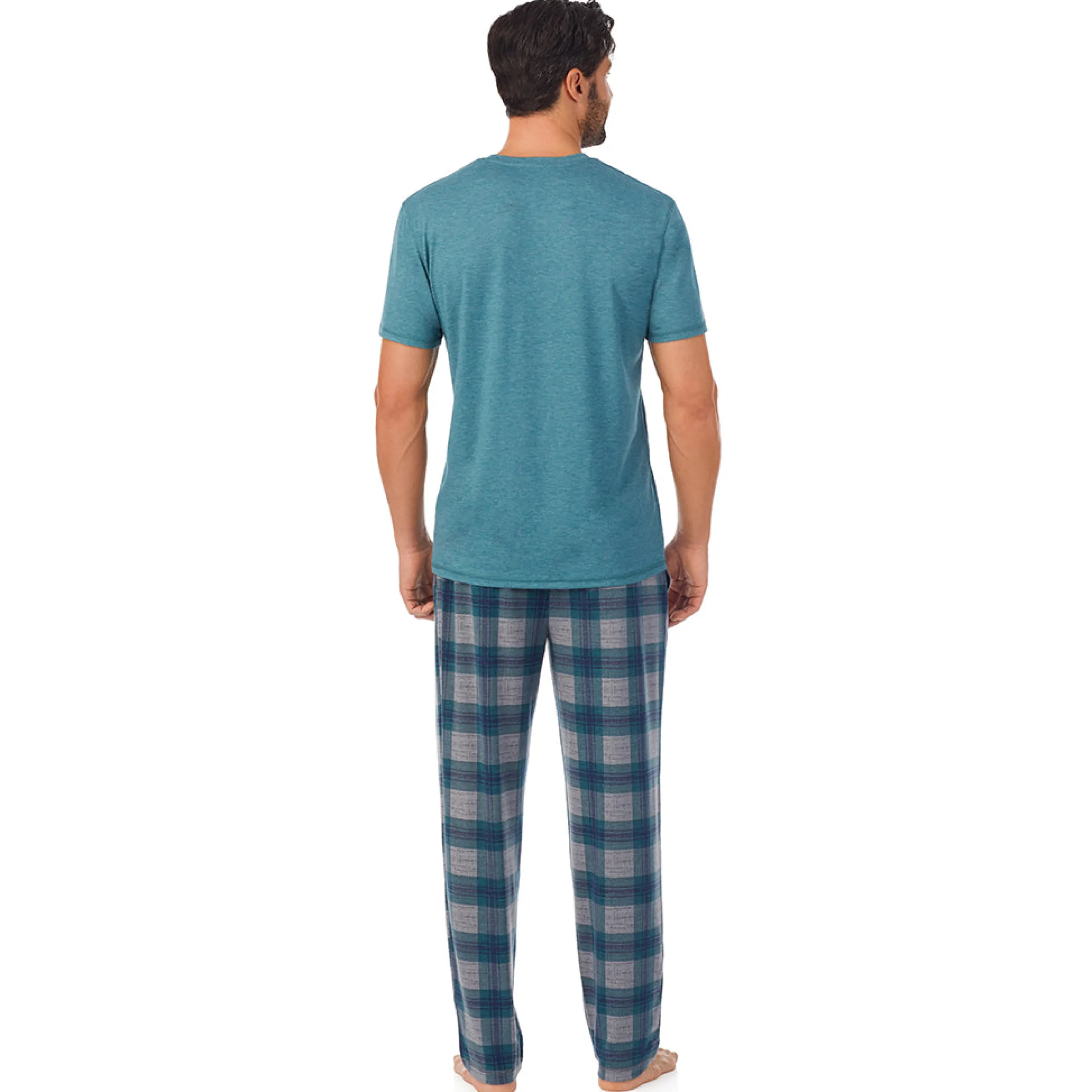 Sale Mens Classic Short Sleeve Crew Neck Tee and Pajama Pant 2-pc Set Sleepwear