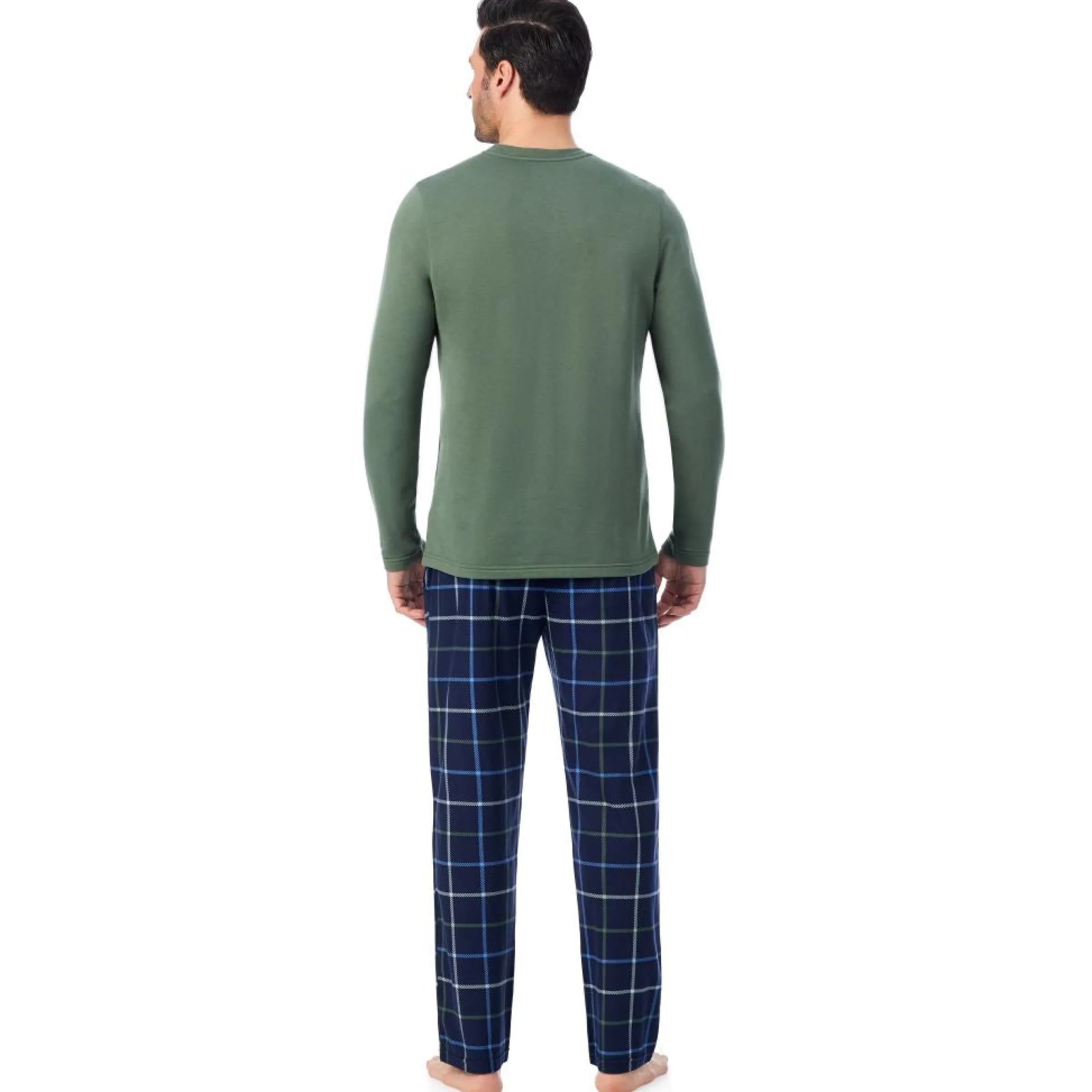 Best Mens Cozy Lodge Long Sleeve Crew and Pajama Pant 2-Pc Set Sleepwear|Pants