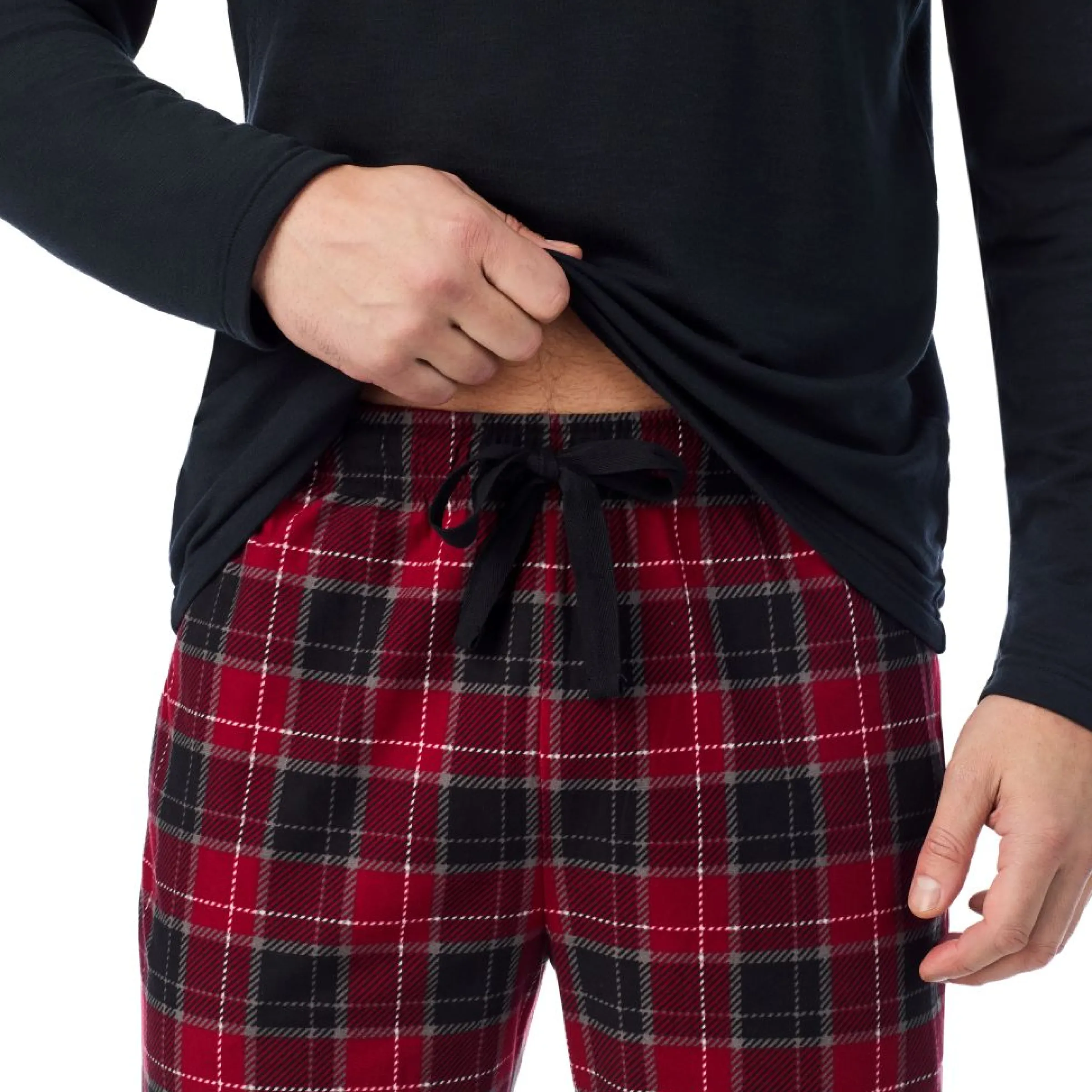 Best Mens Cozy Lodge Long Sleeve Crew and Pajama Pant 2-Pc Set Sleepwear|Pants