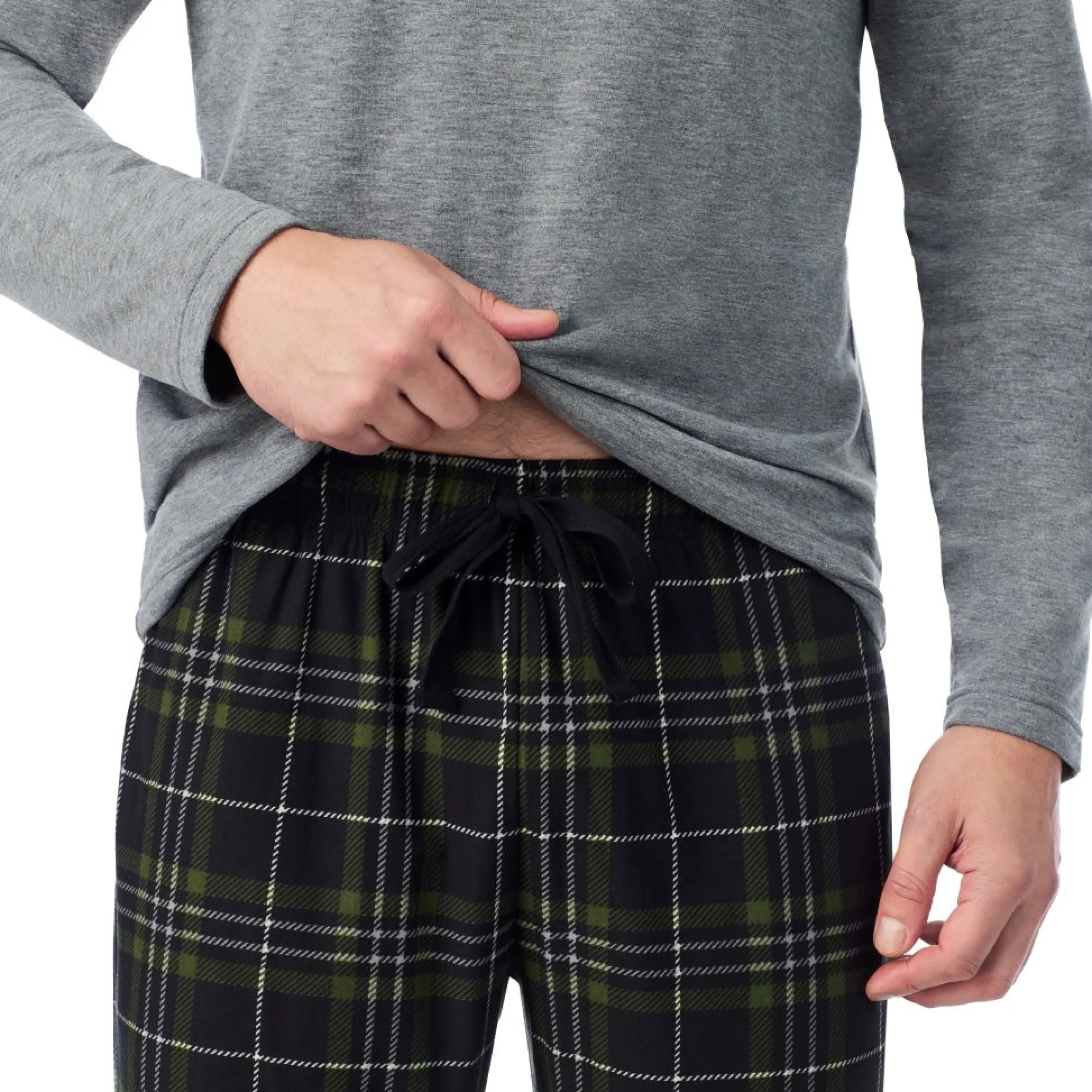 Best Mens Cozy Lodge Long Sleeve Crew and Pajama Pant 2-Pc Set Sleepwear|Pants