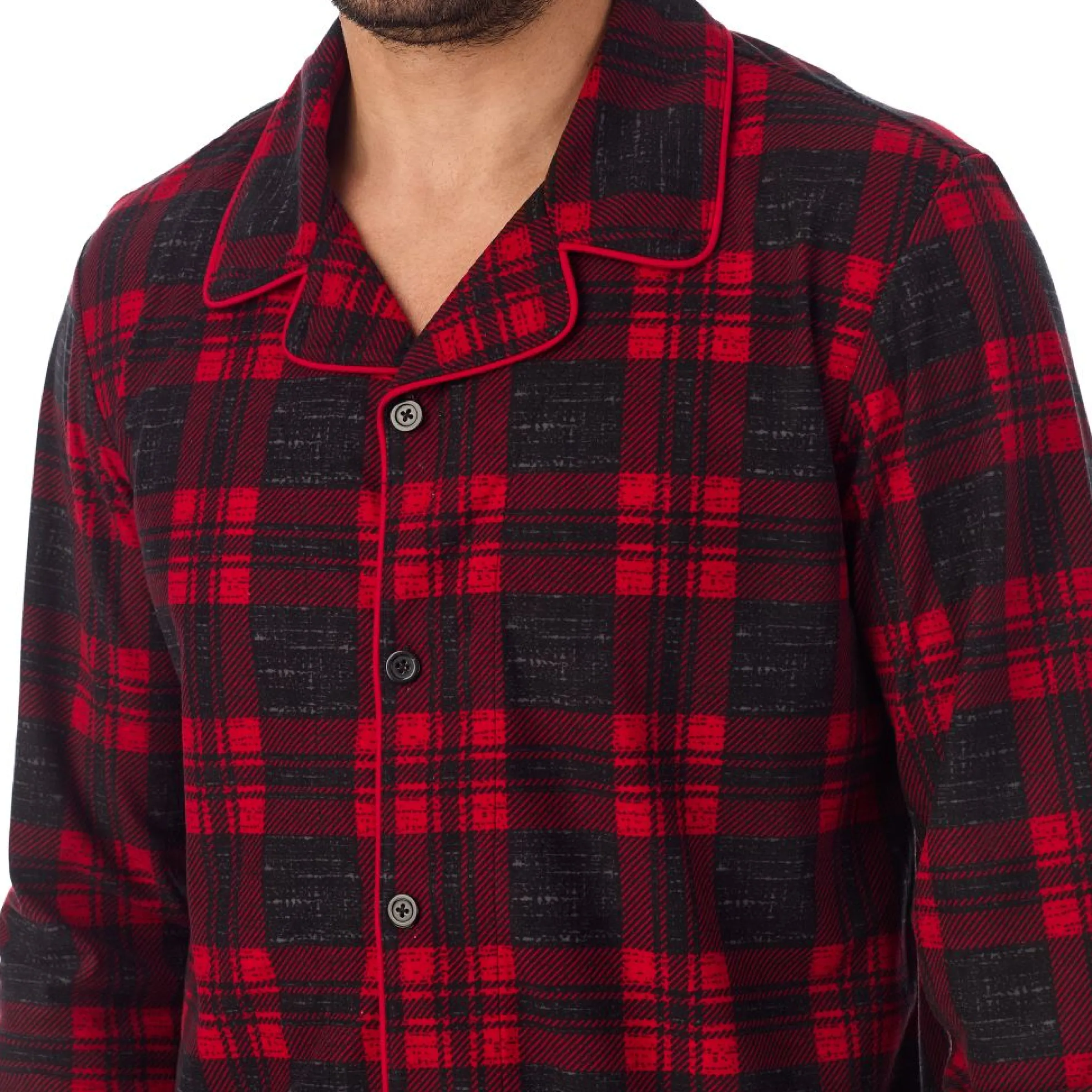 New Mens Cozy Lodge Notch Pajama 2-Pc Set Sleepwear