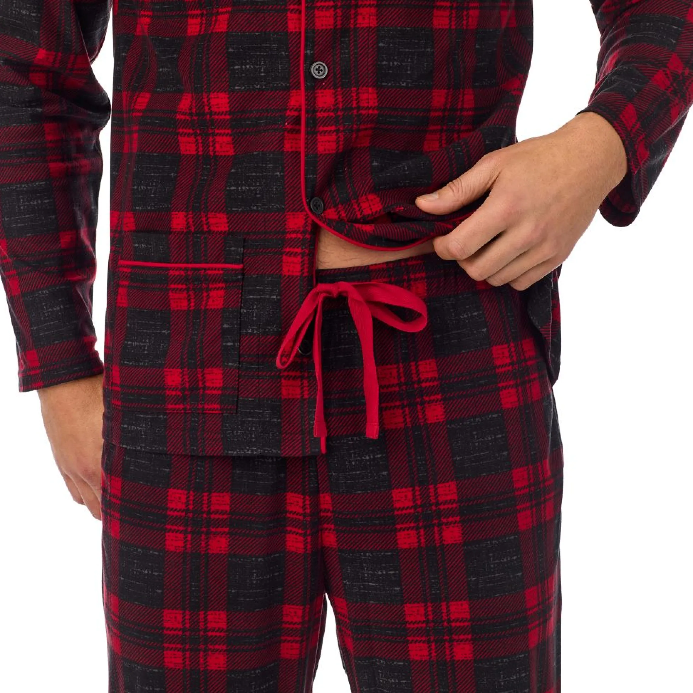 New Mens Cozy Lodge Notch Pajama 2-Pc Set Sleepwear