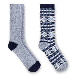 Sale Mens Fair Isle & Stripe Cozy Sock 2-Pack Socks
