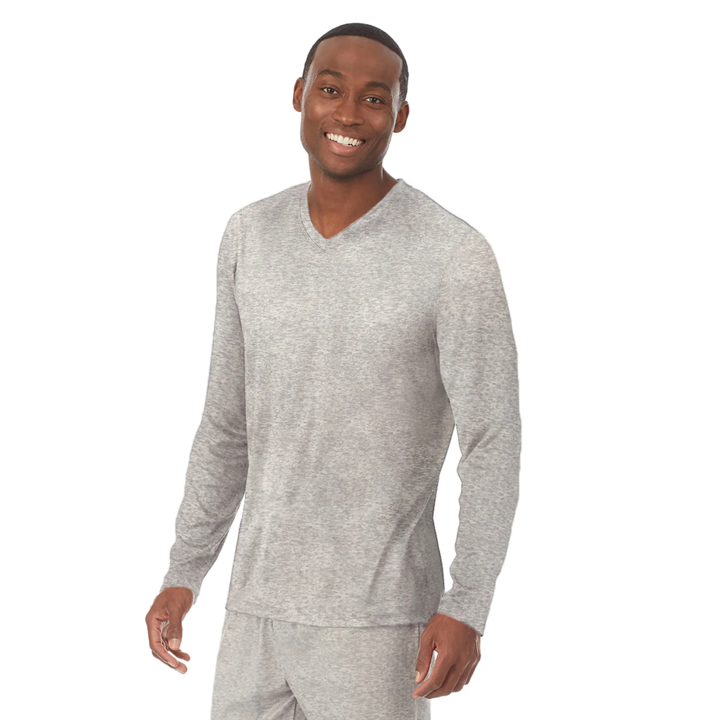 Online Mens Far-Infrared Enhance Sleep Long Sleeve V-Neck Top Sleepwear|Tops