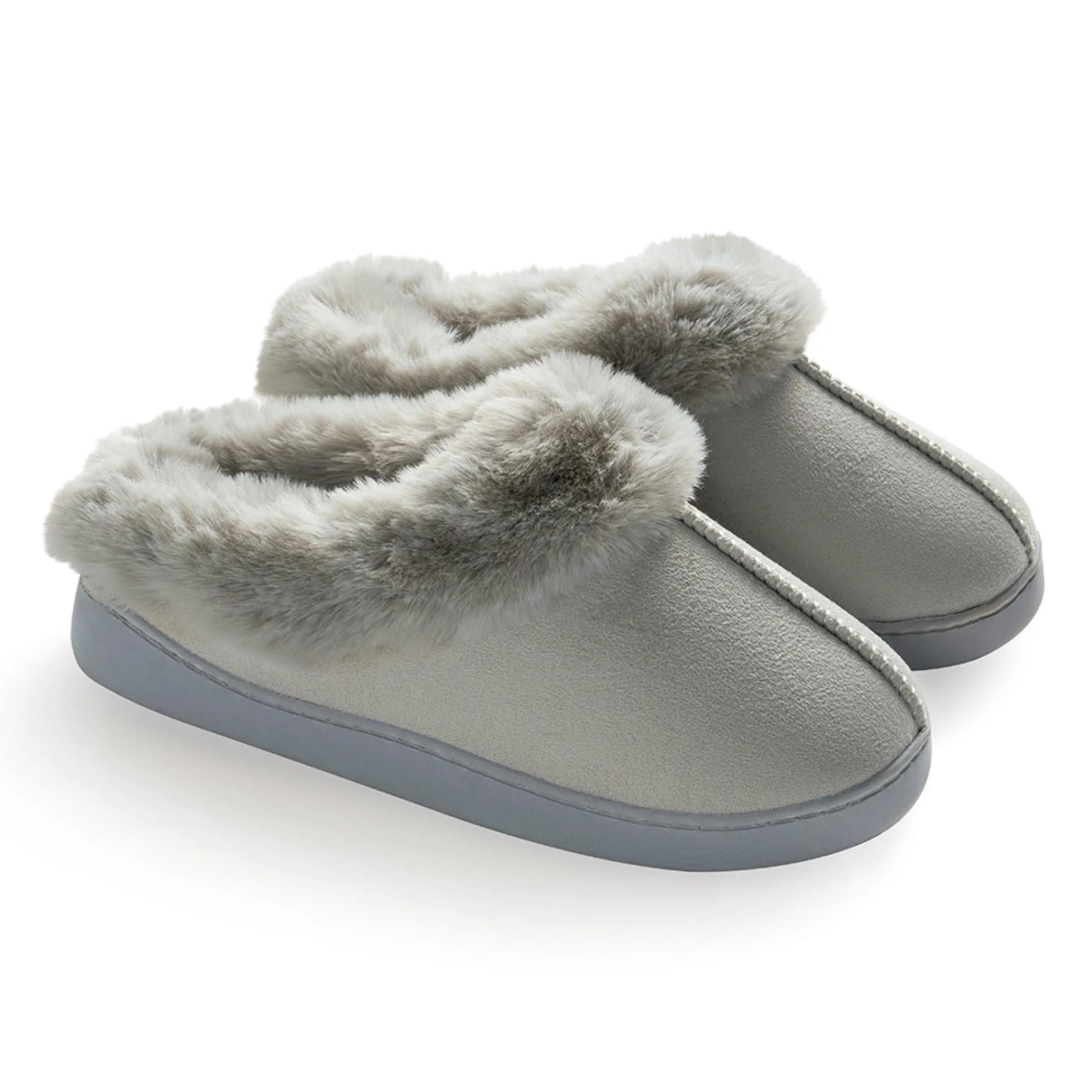 Discount Microsuede Clog Slipper with Sherpa Lining Women Slippers|Women's Accessories
