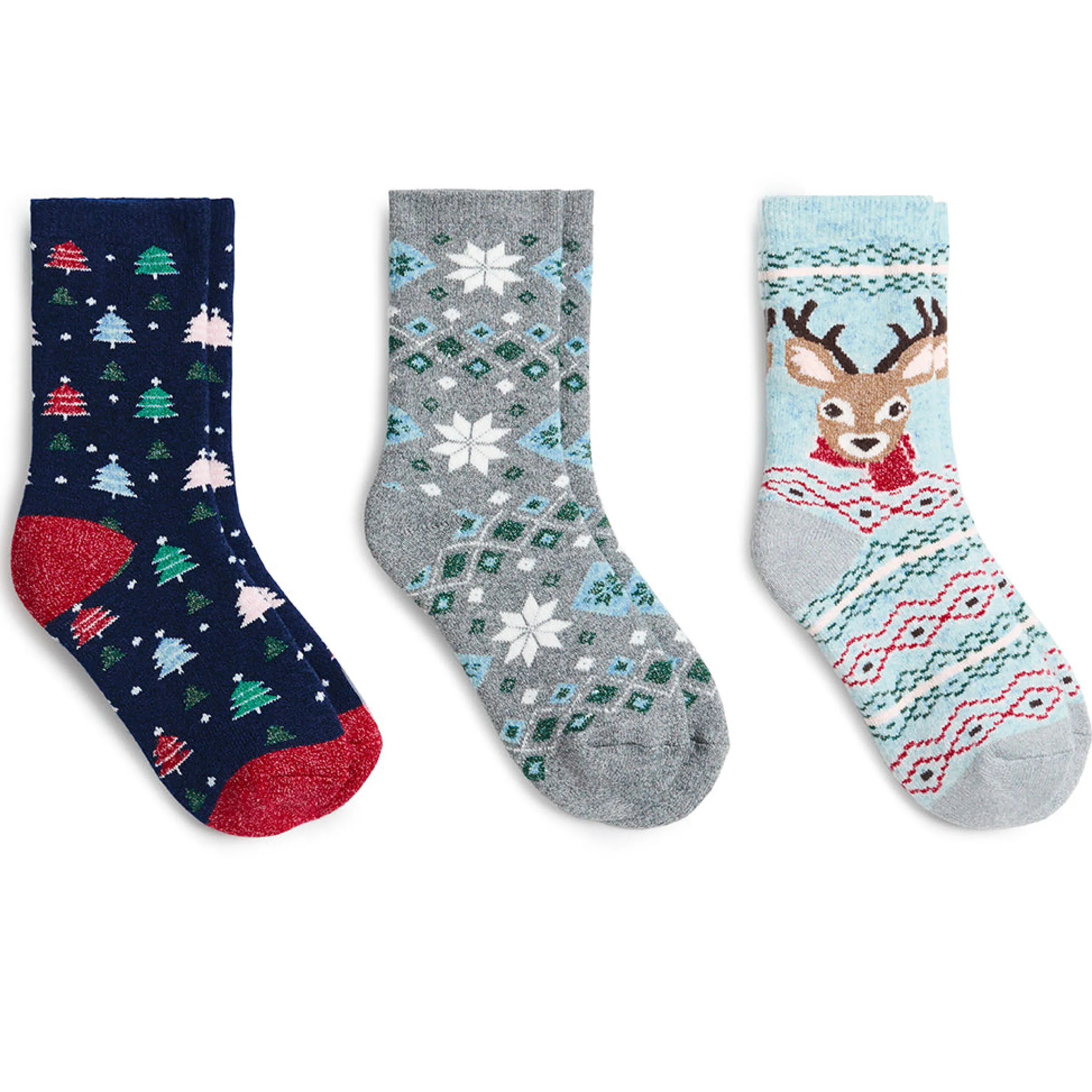 Best Reindeer Brushed Lounge Sock 3 Pack Women Socks|Women's Accessories