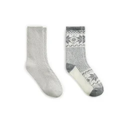Discount Scandi Snowflake Block Crew Sock 2-Pack Women Socks|Women's Accessories