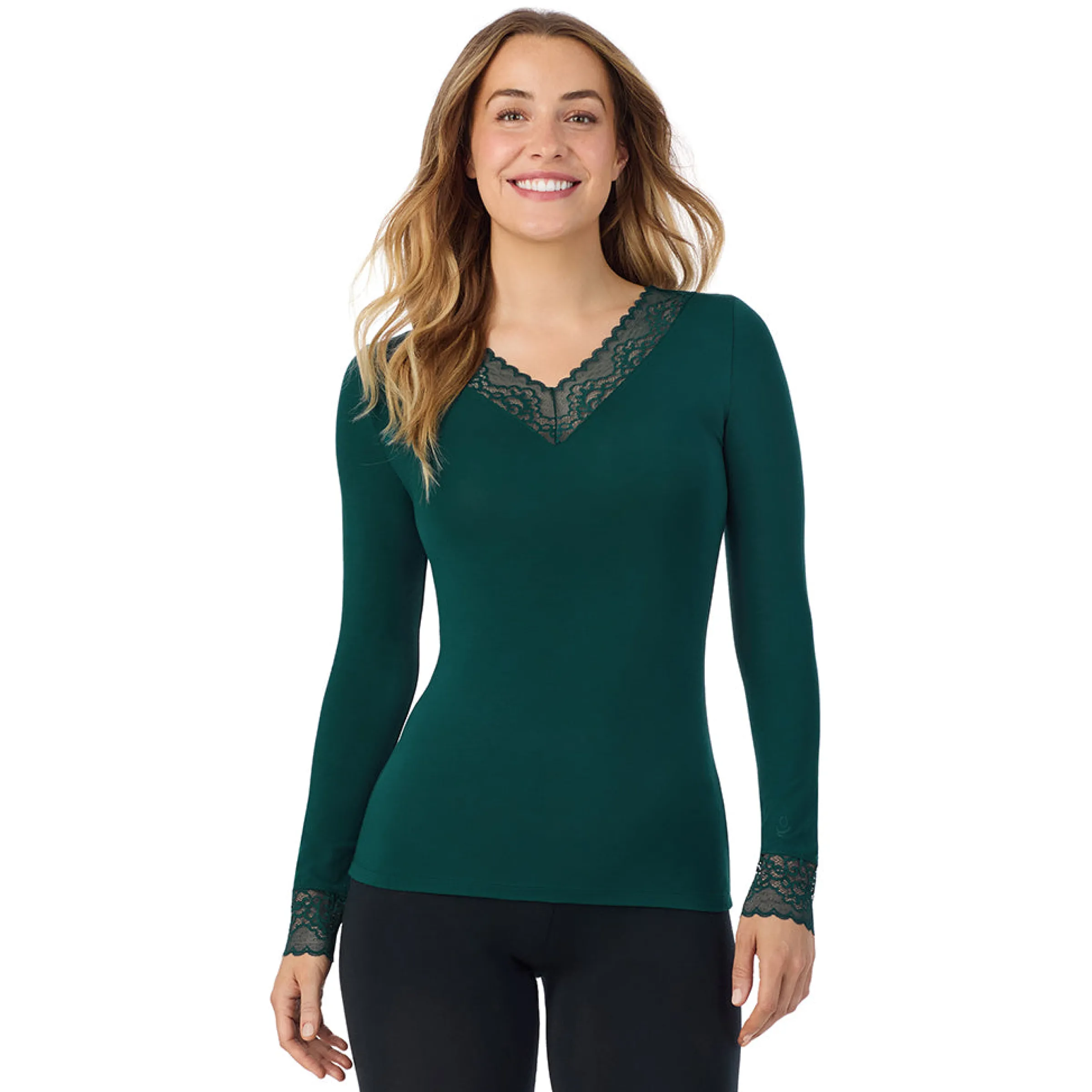 Discount Softwear With Stretch Long Sleeve V-Neck With Lace Women Long Sleeves