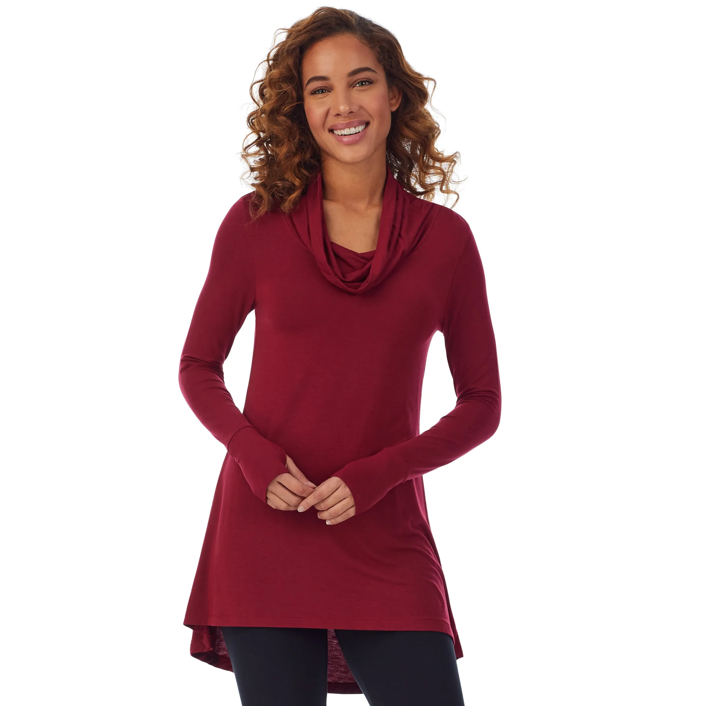 Hot Softwear With Stretch Long Sleeve Cowl Tunic Women Long Sleeves