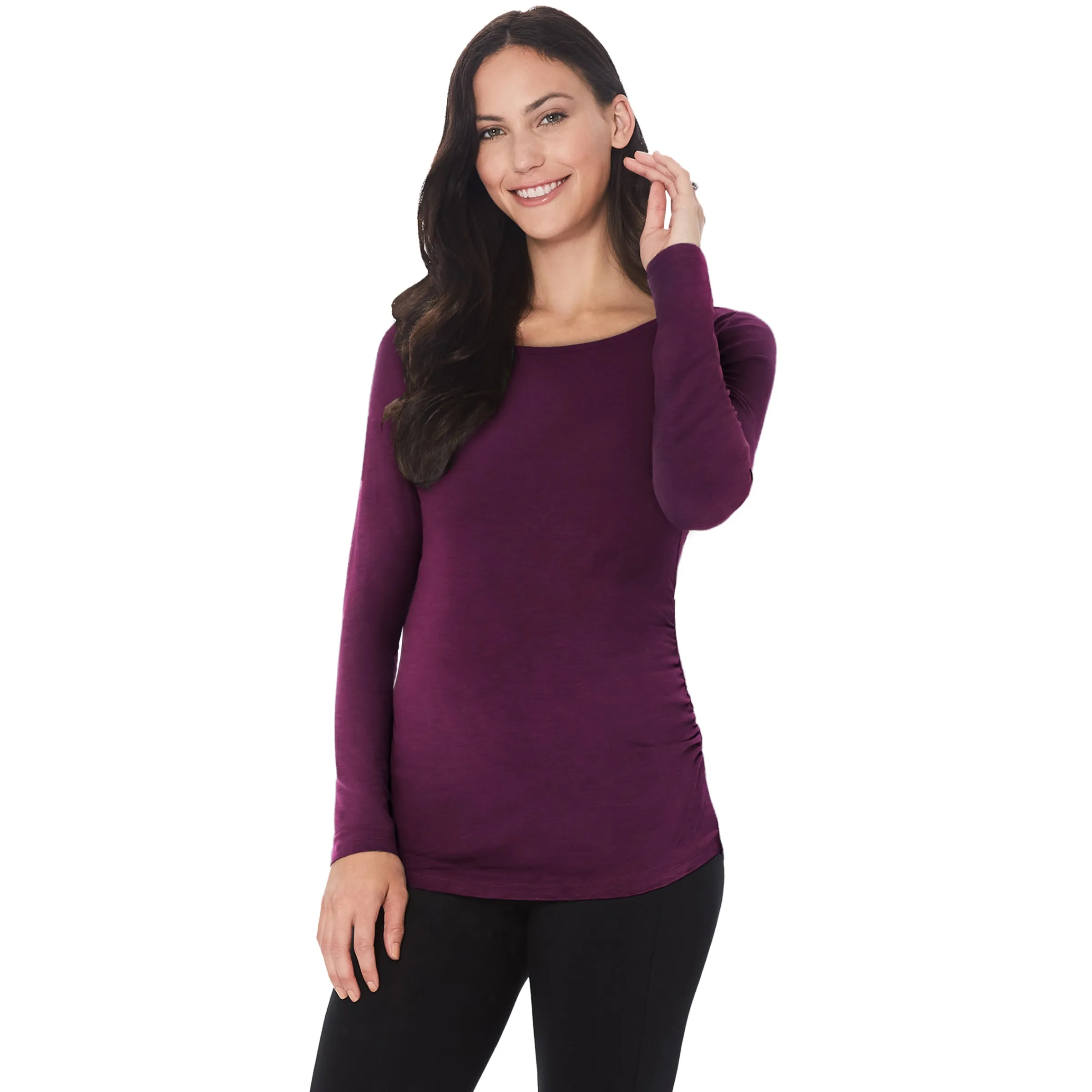 Outlet Softwear With Stretch Long Sleeve Maternity Ballet Neck Top Women Maternity|Long Sleeves