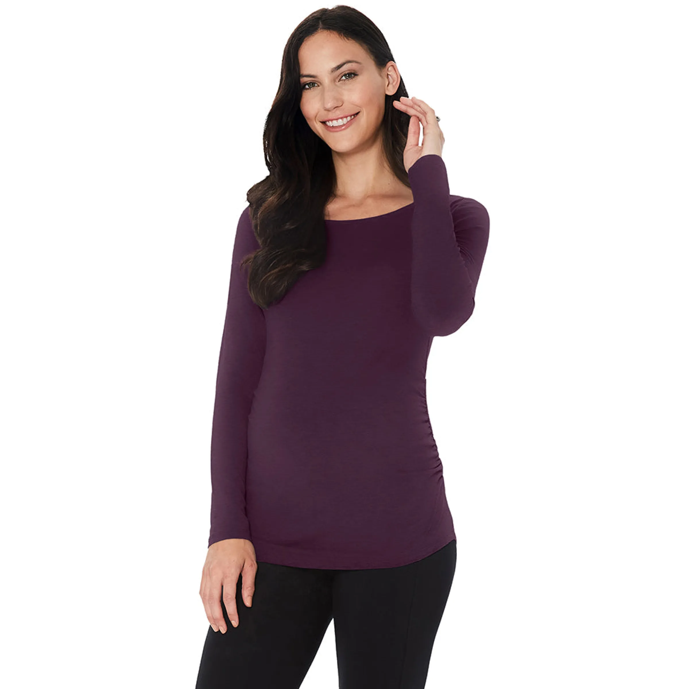 Outlet Softwear With Stretch Long Sleeve Maternity Ballet Neck Top Women Maternity|Long Sleeves