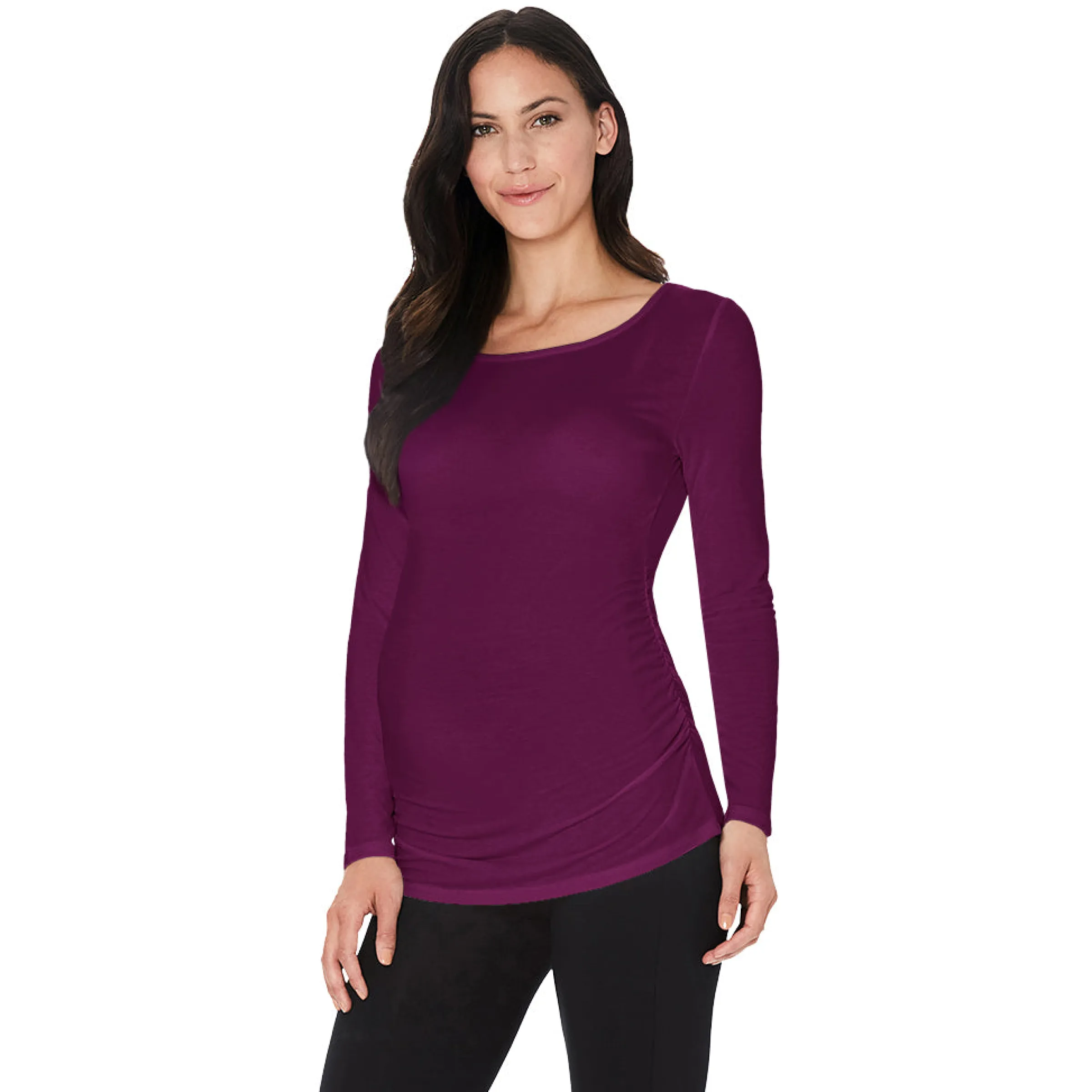 Outlet Softwear With Stretch Long Sleeve Maternity Ballet Neck Top Women Maternity|Long Sleeves