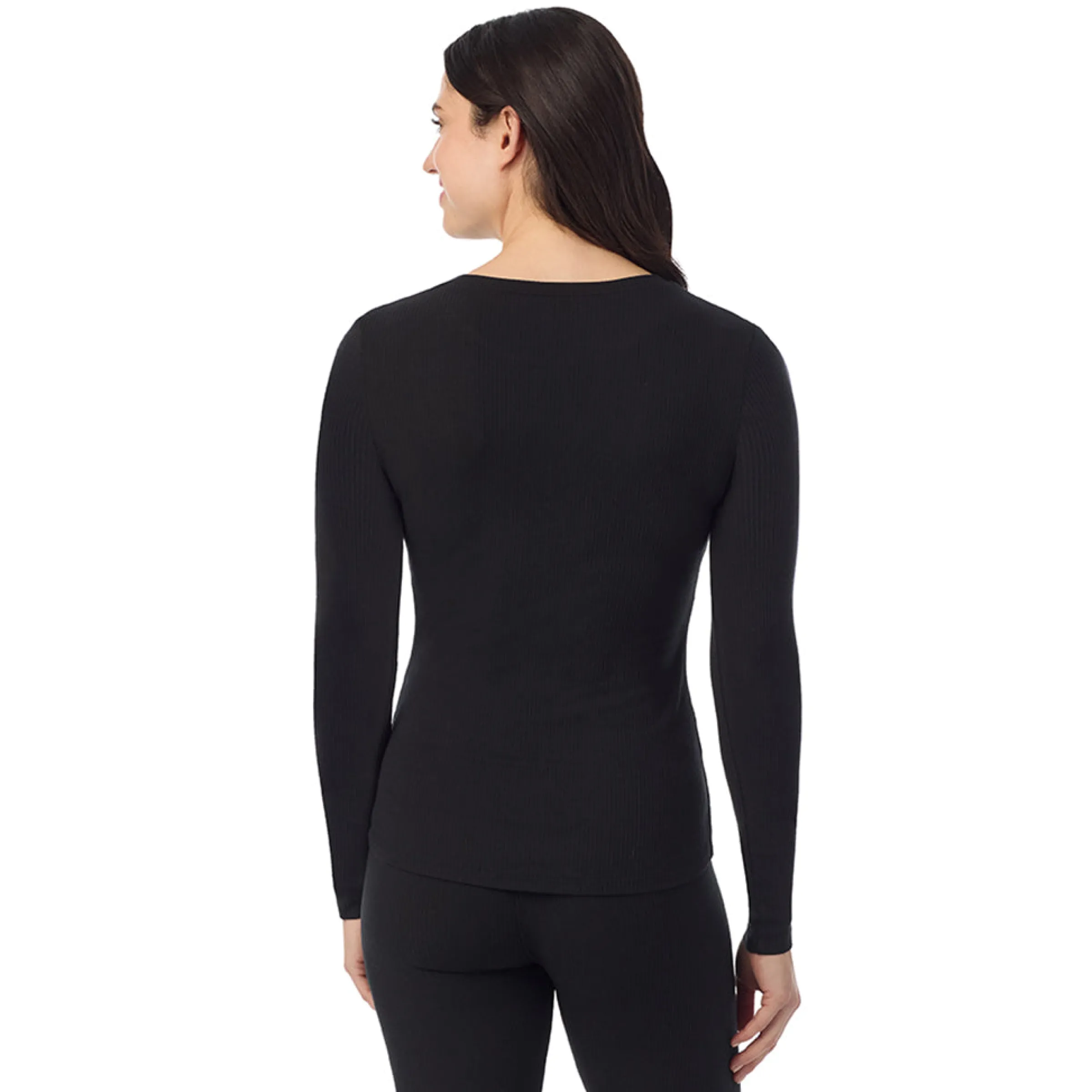 Outlet Stretch Rib Long Sleeve Crew Women Long Sleeves