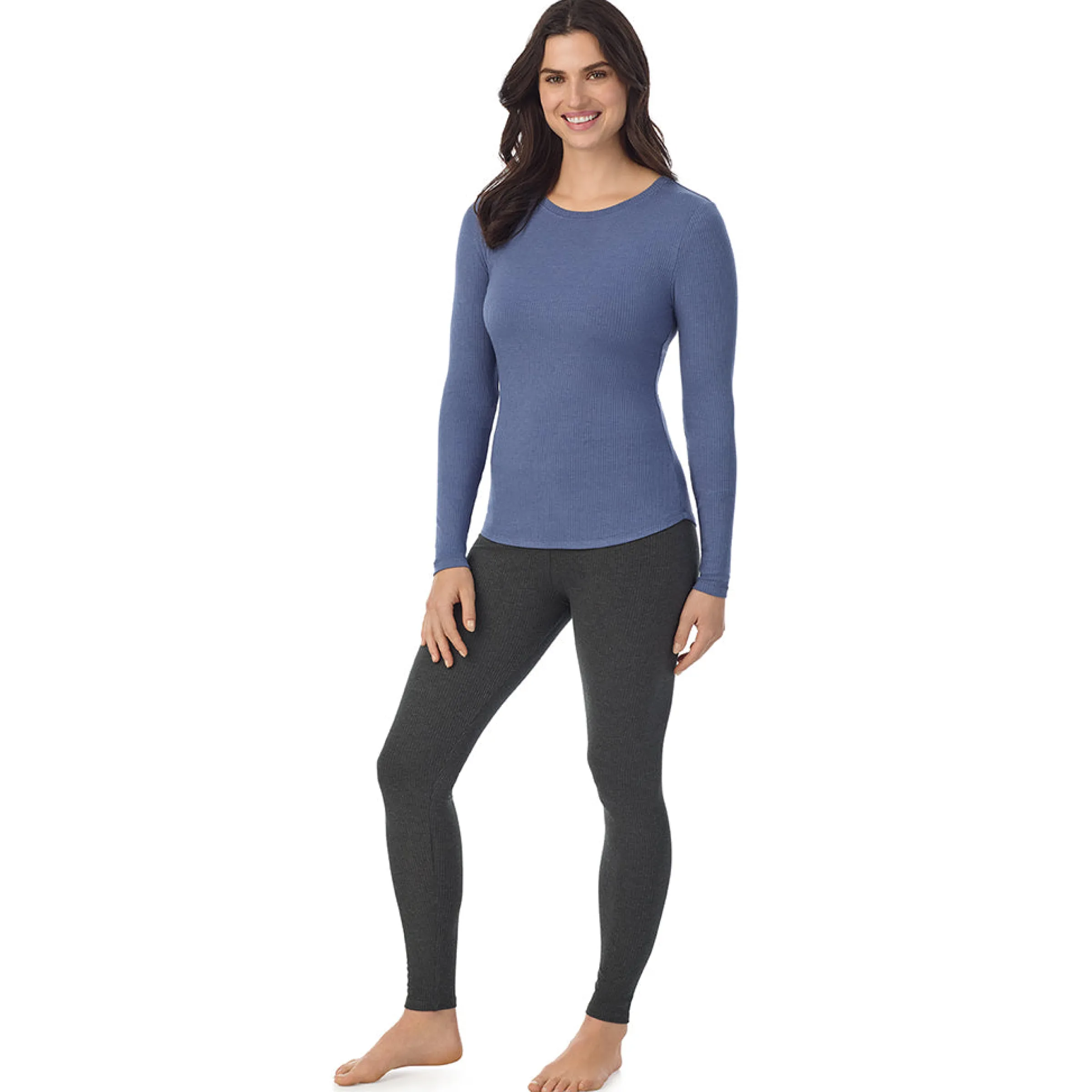 Outlet Stretch Rib Long Sleeve Crew Women Long Sleeves