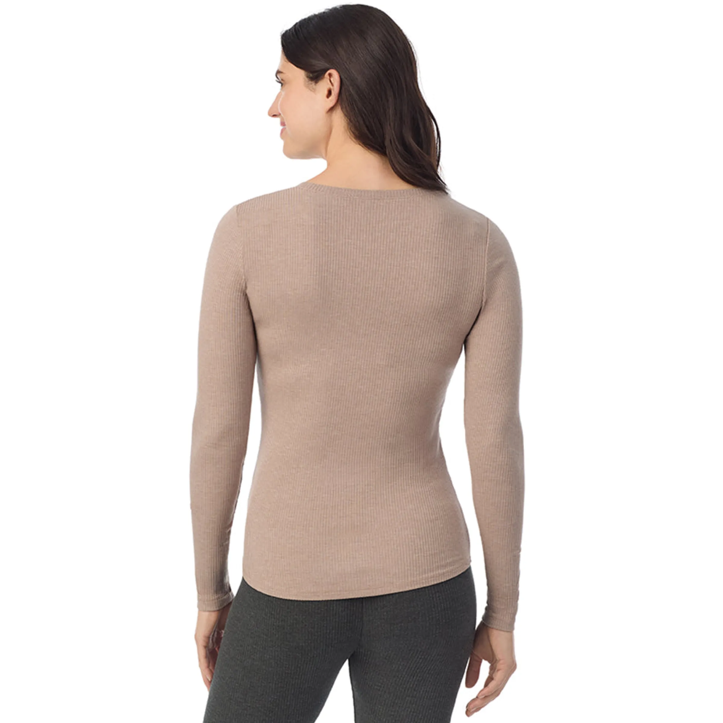 Outlet Stretch Rib Long Sleeve Crew Women Long Sleeves